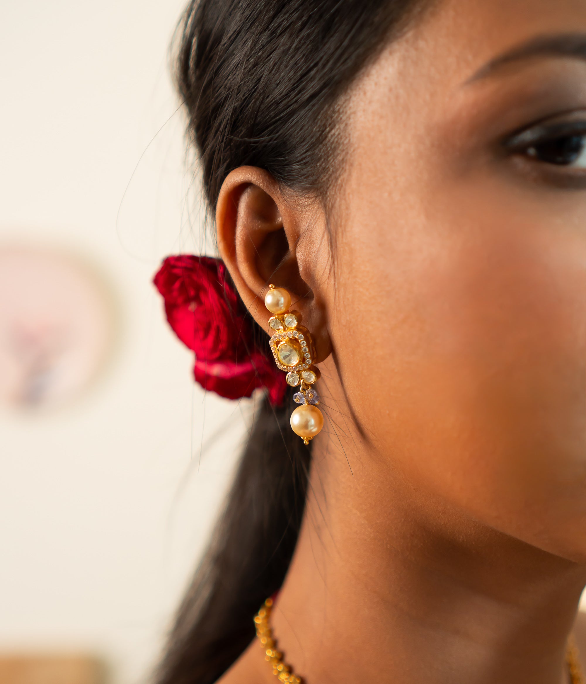 Elegant Jaba Earrings Silver Jewelry Handmade in Chennai