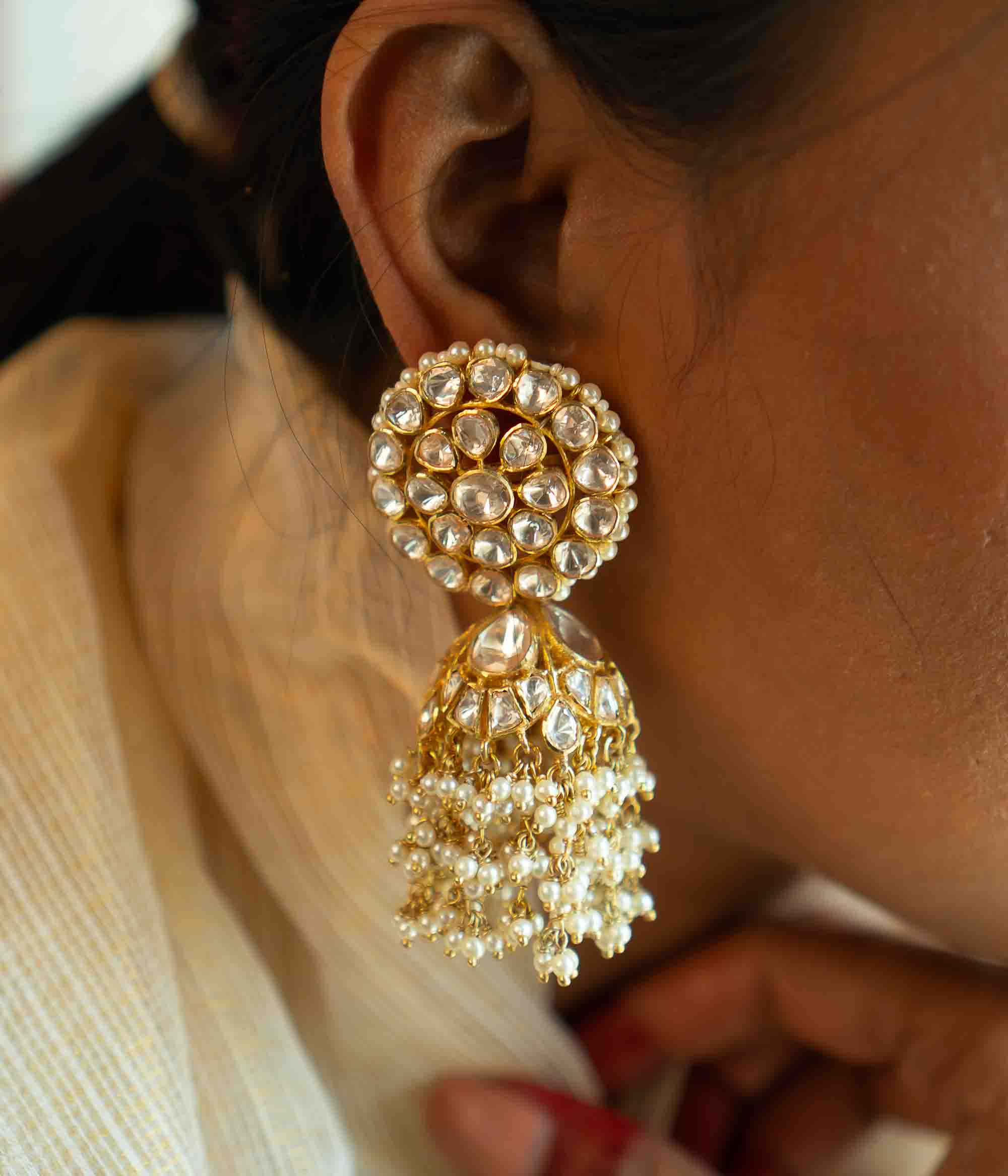 Handcrafted Traditional Jhoomar Earrings in Sterling Silver