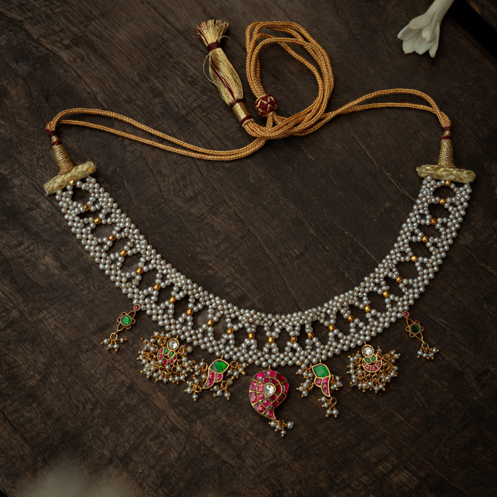Kundan pearl heritage necklace