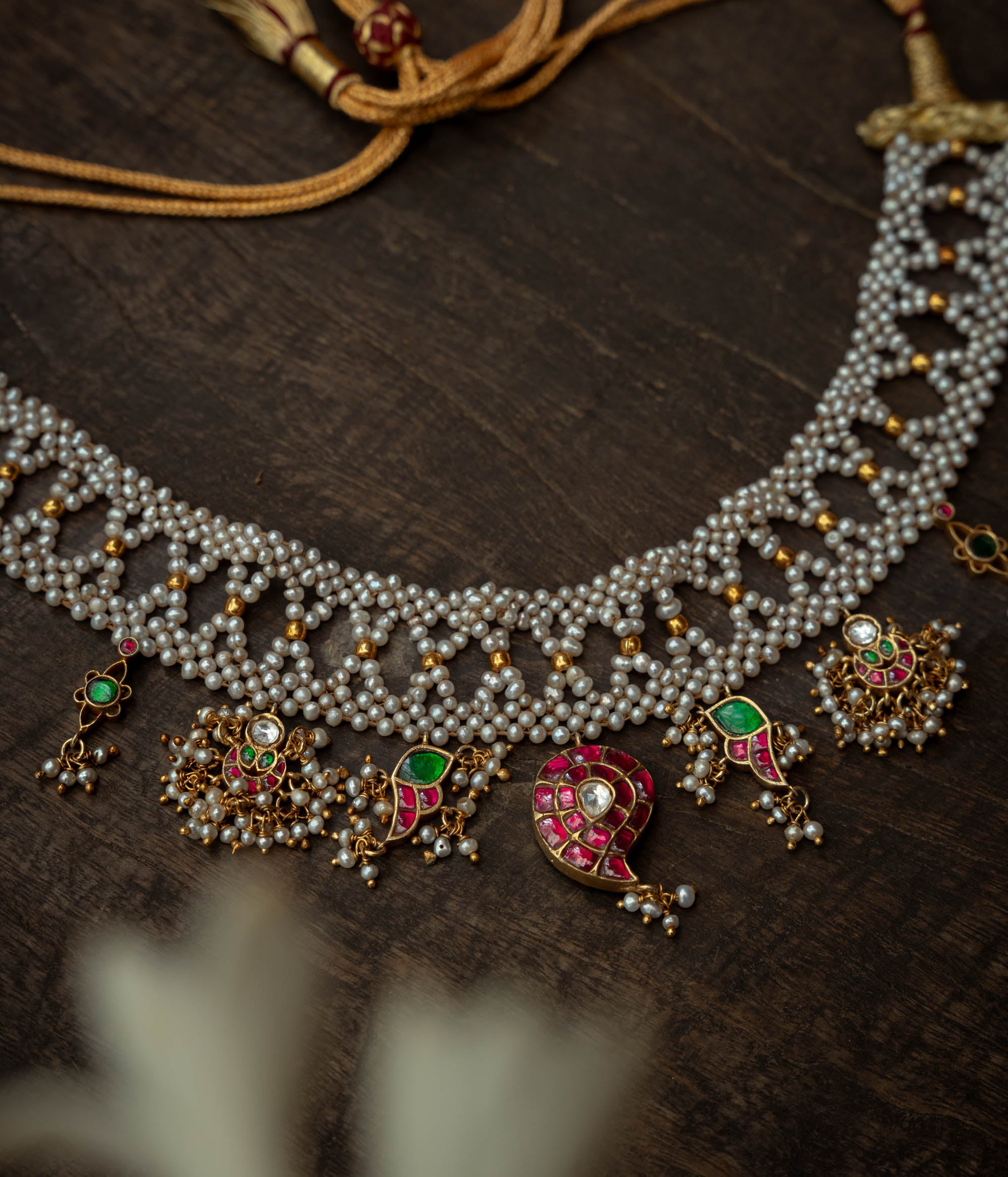 Kundan pearl heritage necklace
