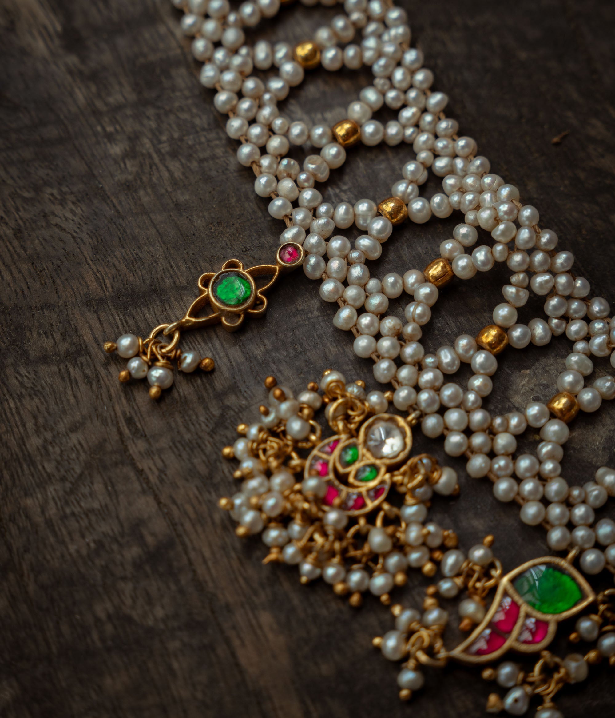 Kundan pearl heritage necklace