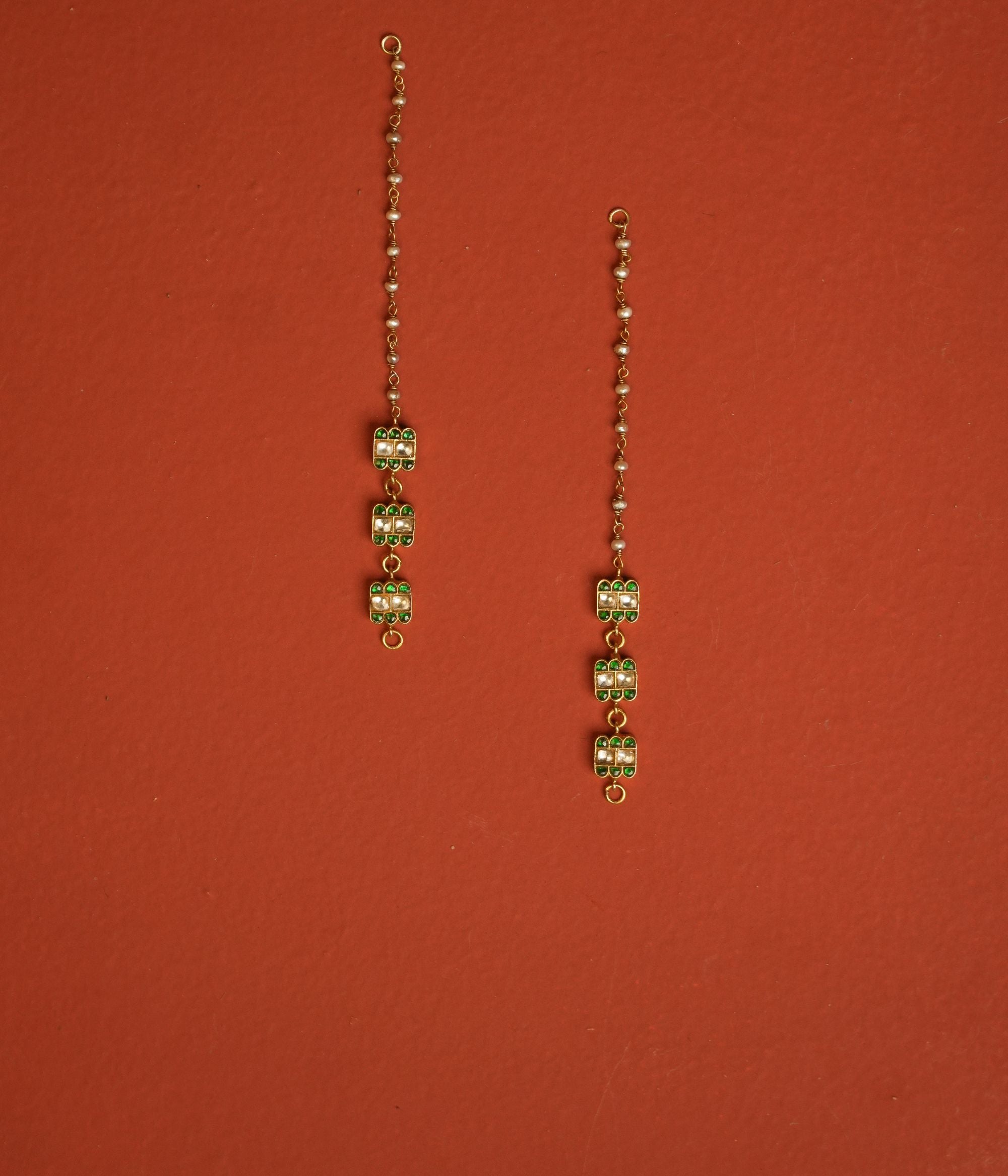 Emerald Bloom Ear Chain