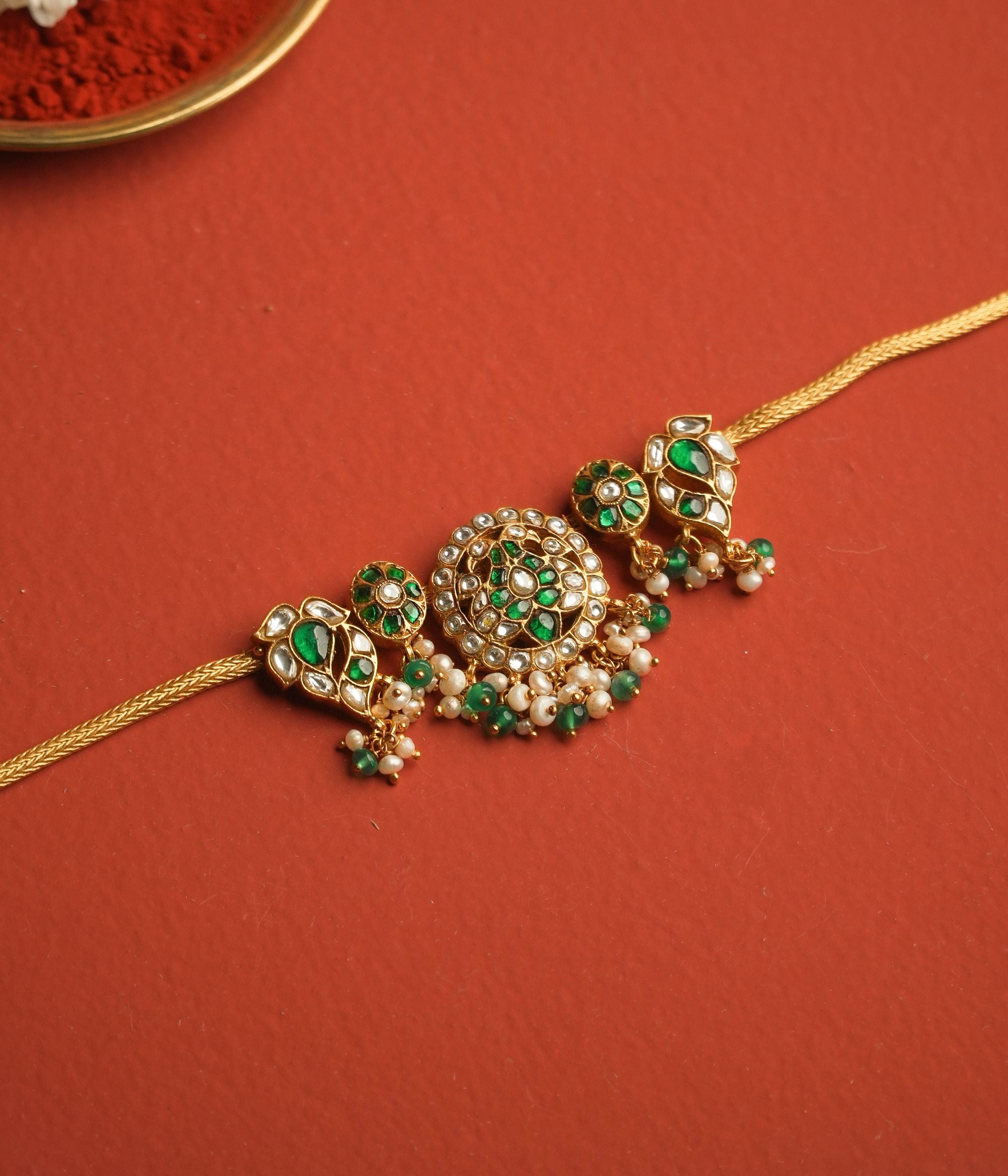 kundan stone, 925 silver