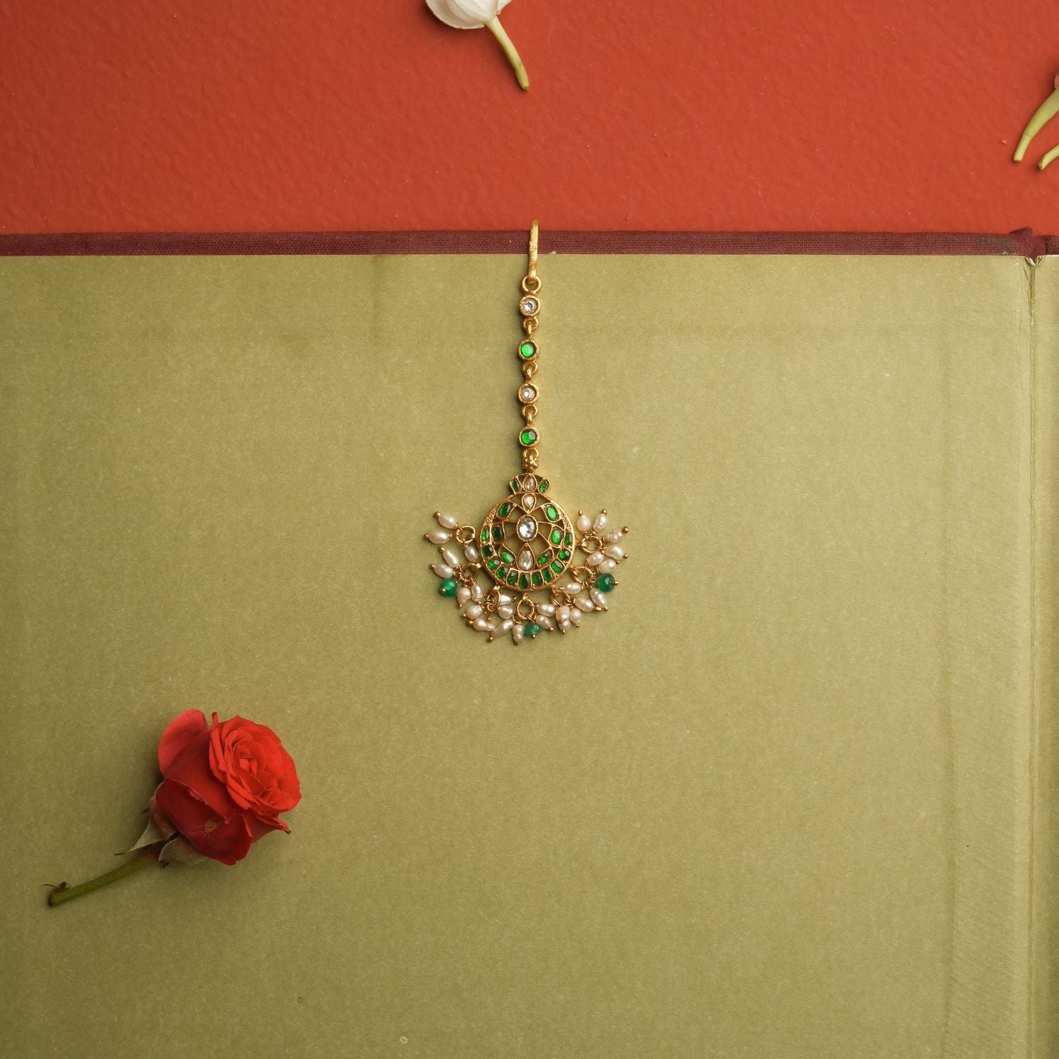 Papri Kundan Maangtika in 92.5 sterling silver bridal jewellery Chennai