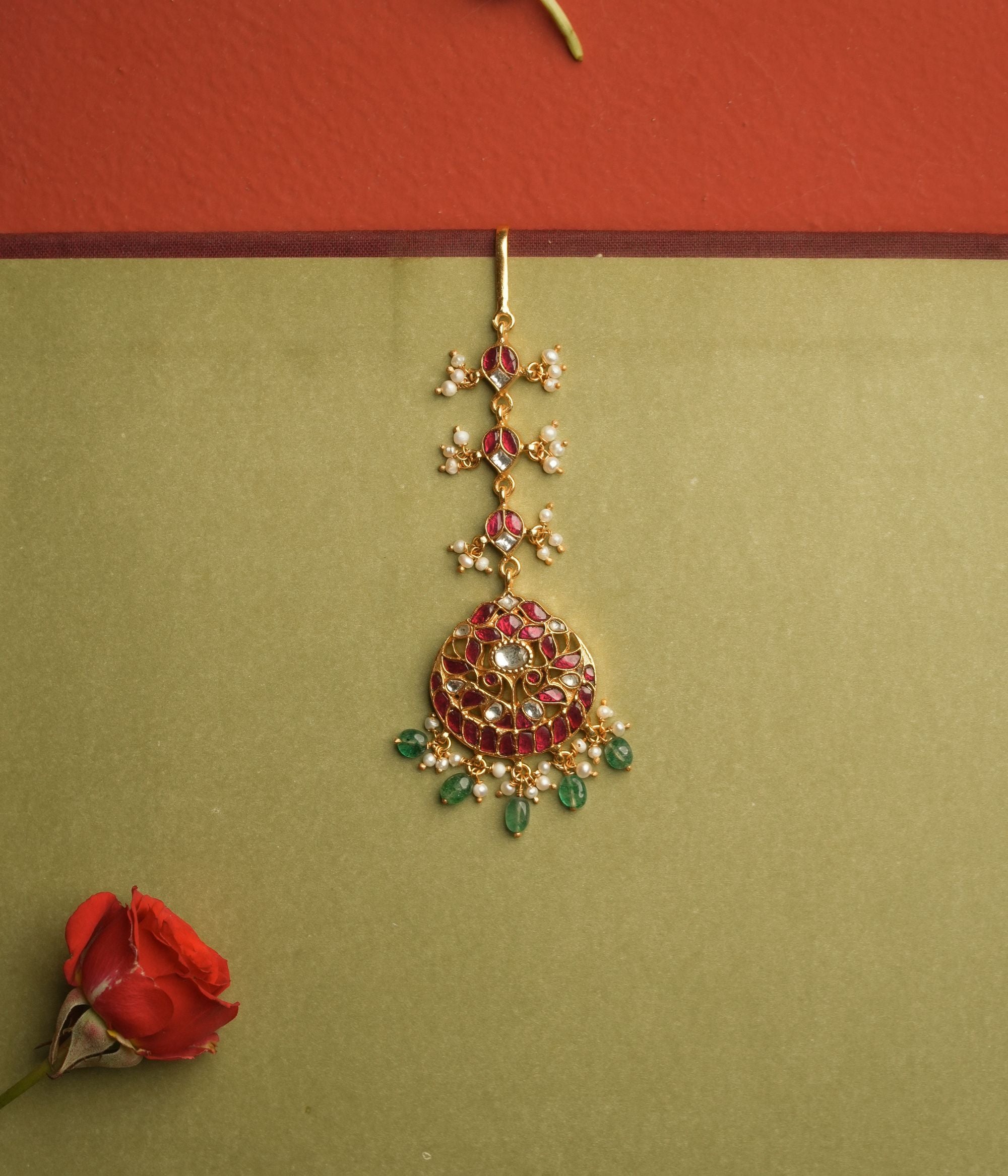 Palak maangtika, 925 silver