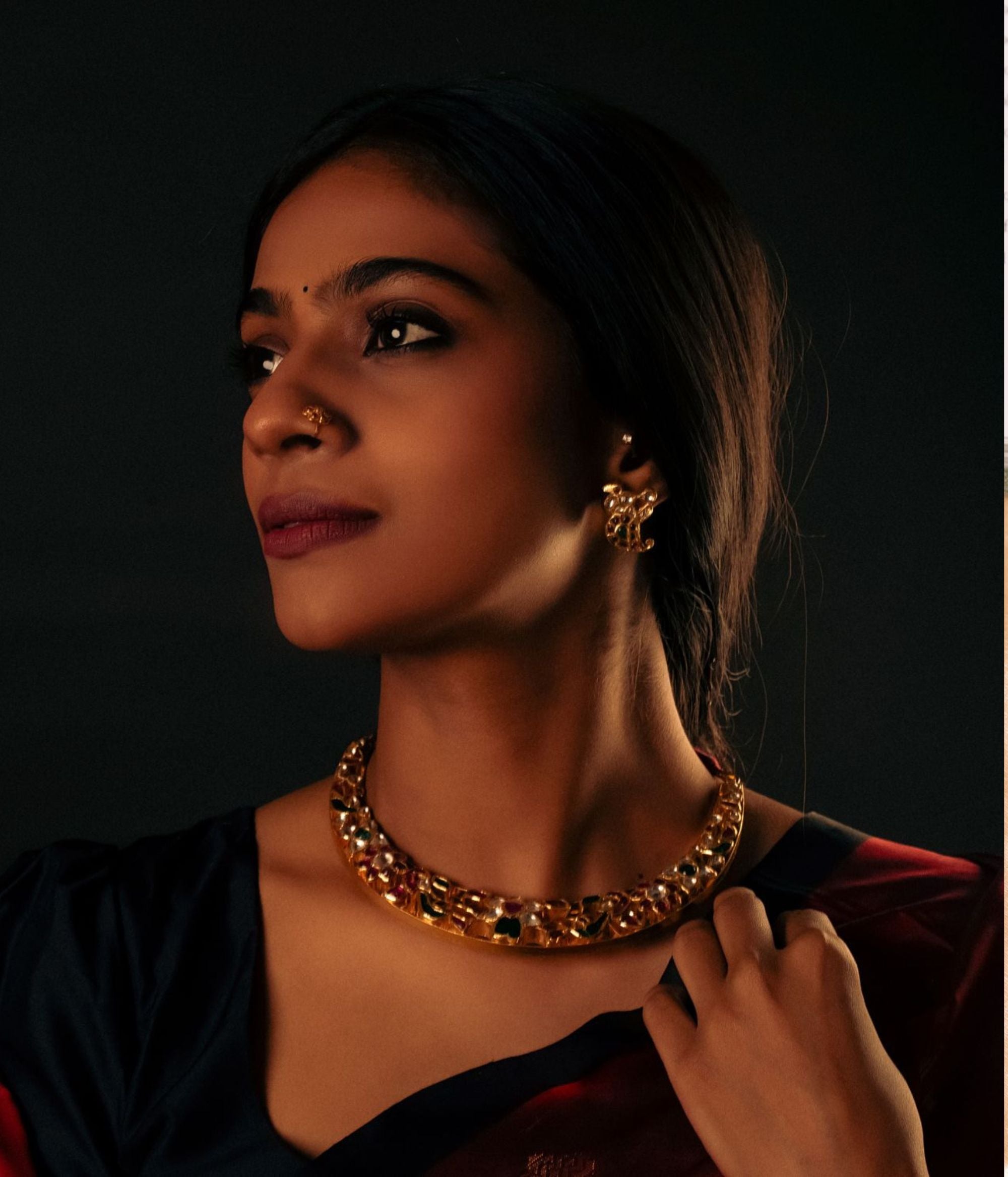 Elegant 92.5 Silver Kanuka Necklace with Multicolor Kundan Stones