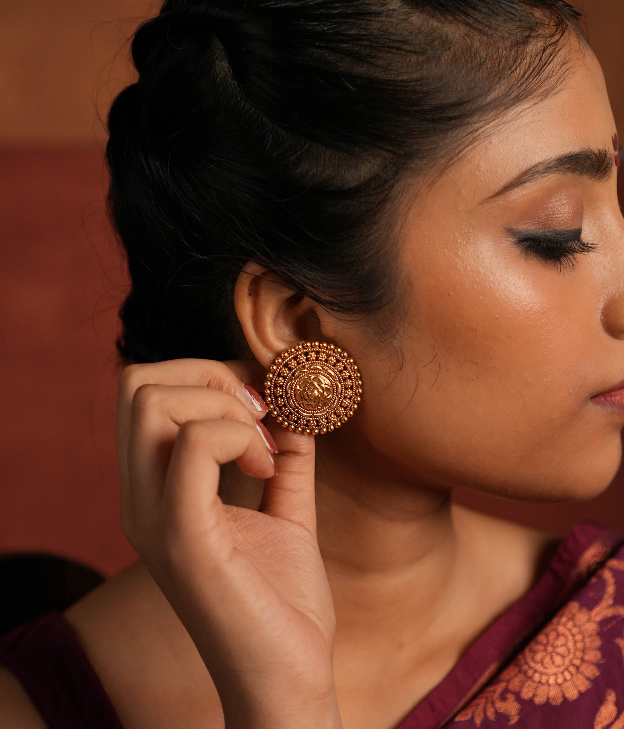 Handcrafted Silver Gold Plated Earrings Chennai
