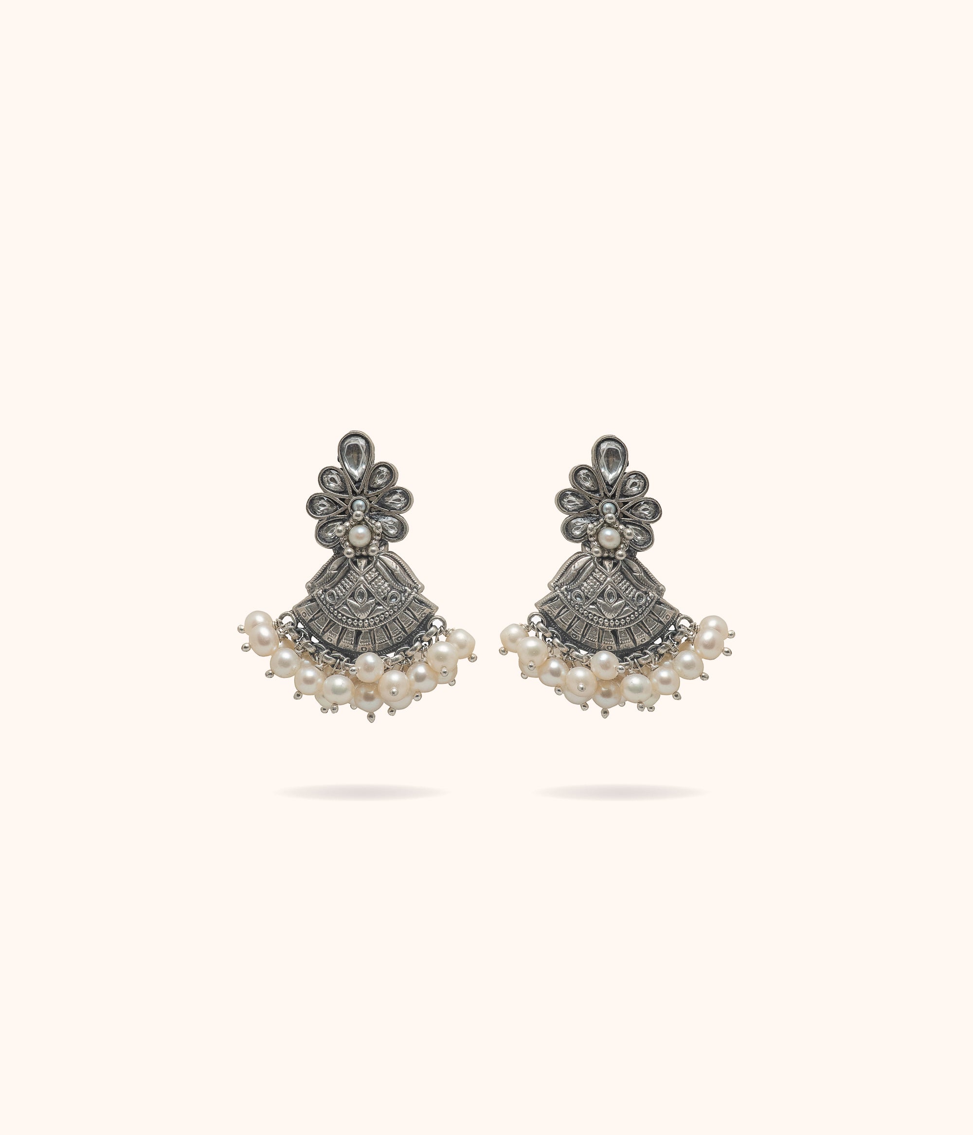 Kiere Kundan Oxidised Earrings