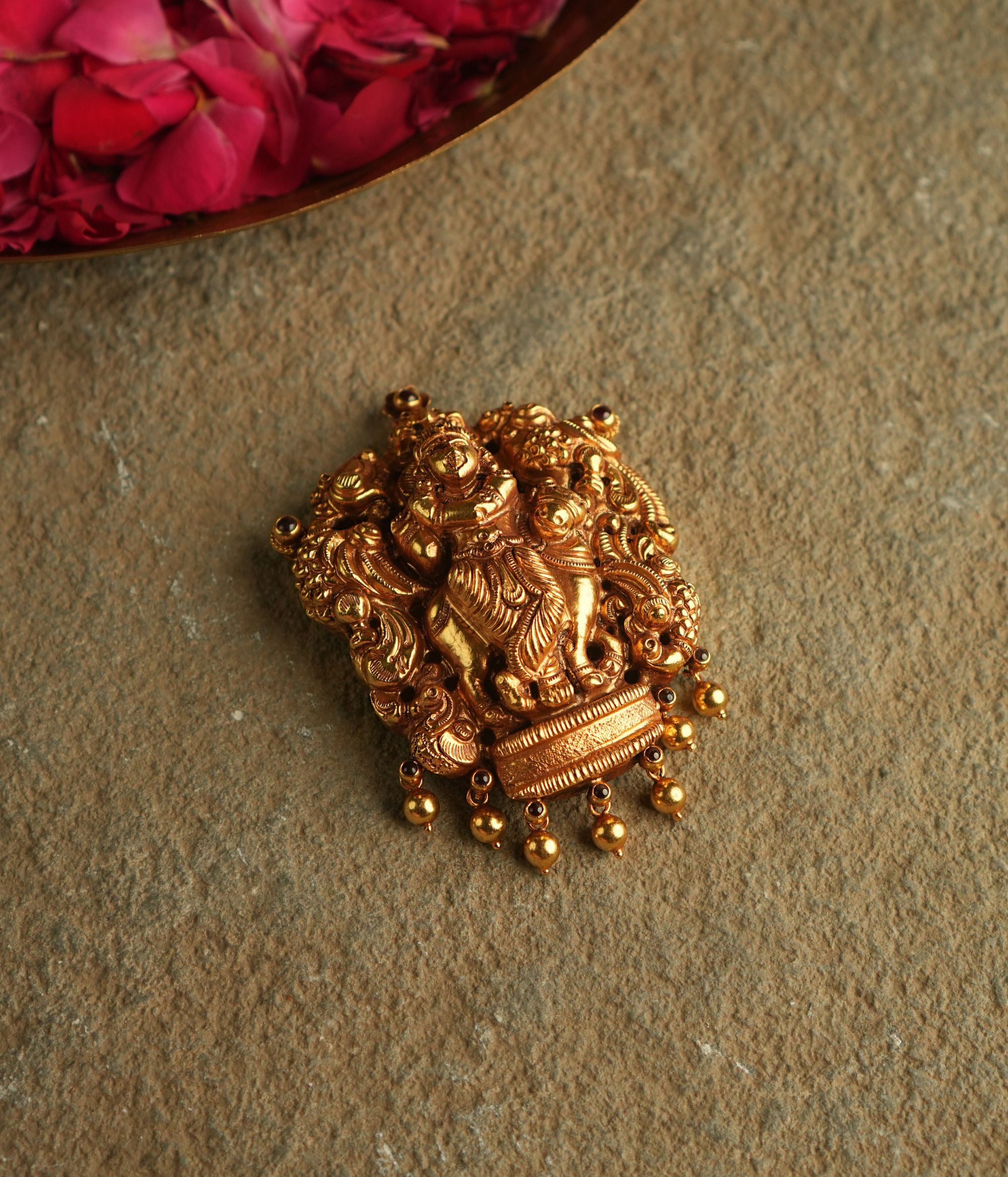 Handmade Krishna Pendant with Double Hook Back for Easy Chain Insertion