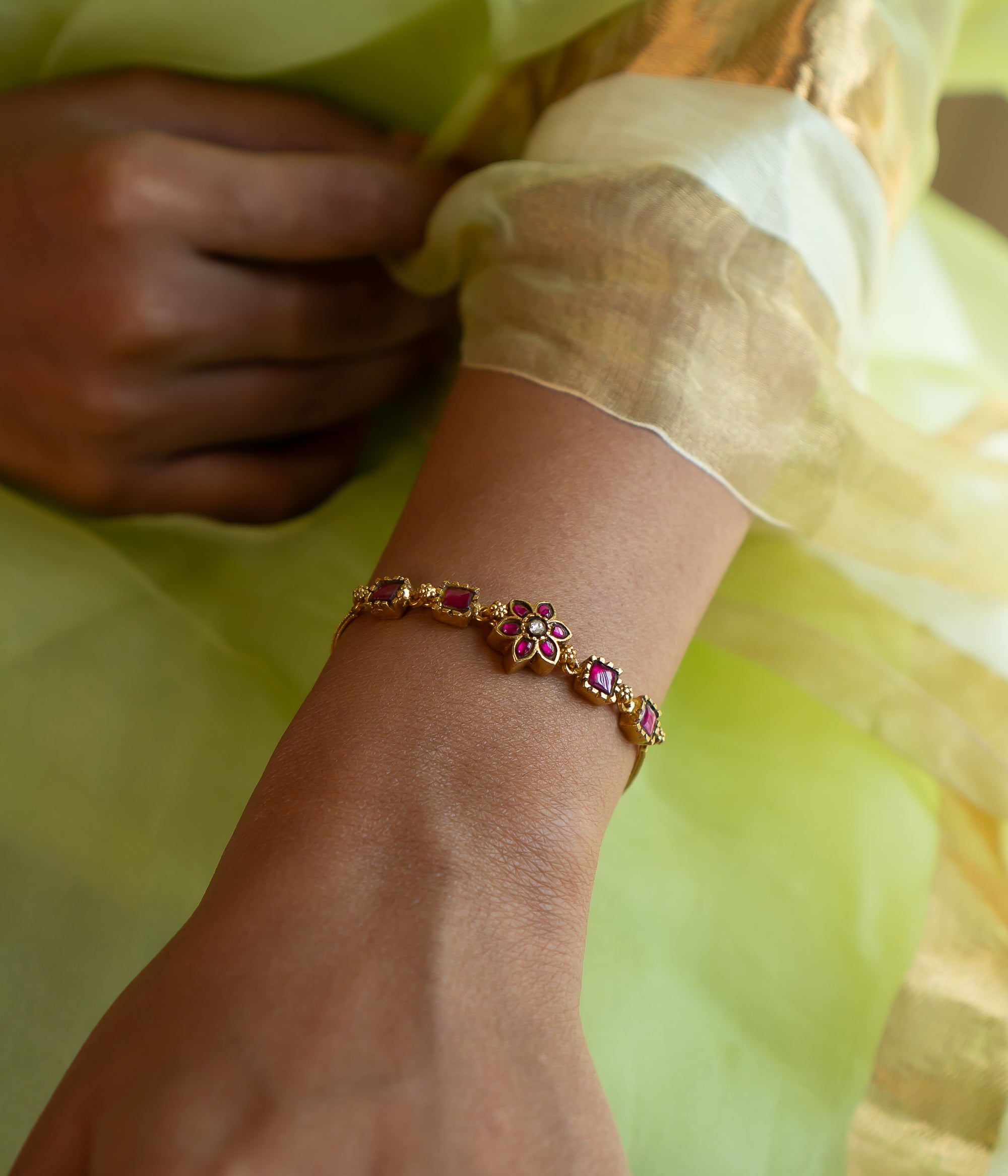 Elegant gold plated silver bracelet for festive occasions
