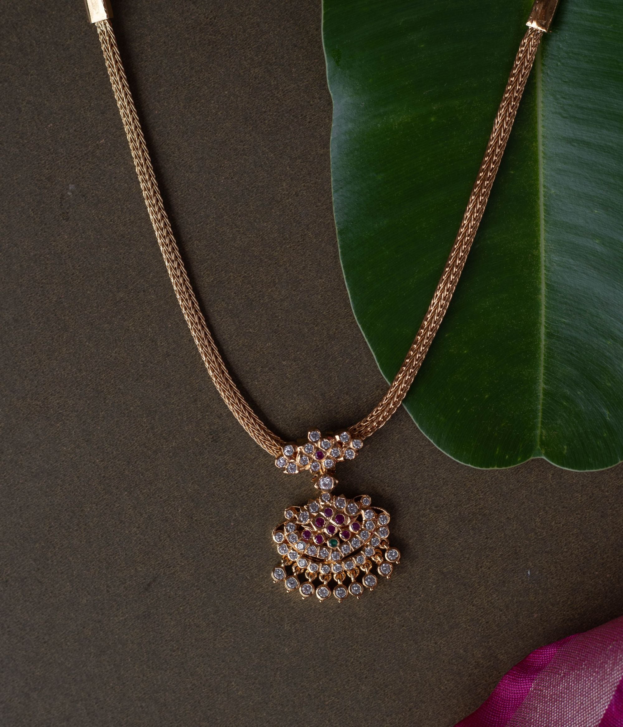 Exquisite handcrafted Necklace adorned with vibrant Swarovski , intricate work, and detailing for a royal elegance.