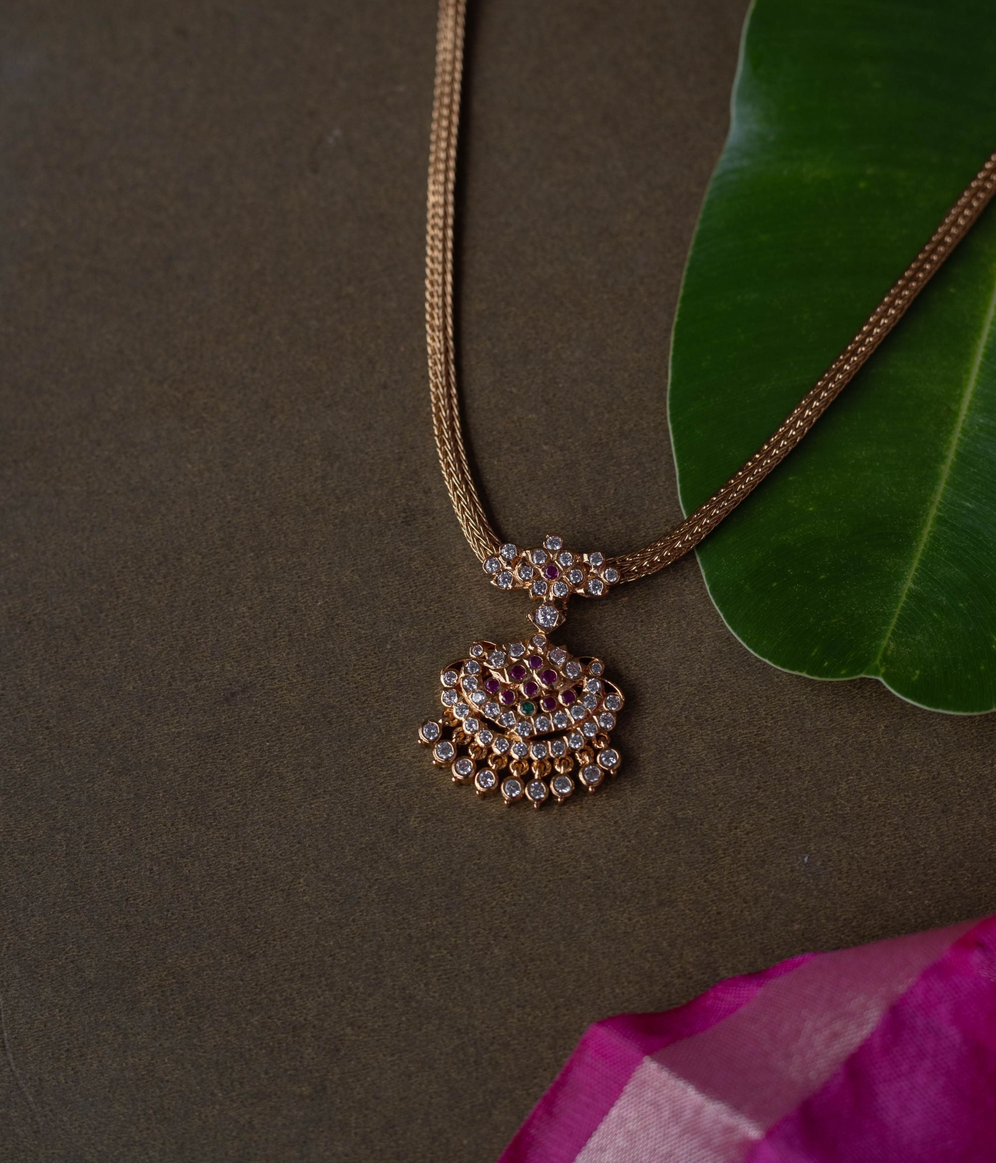 Exquisite handcrafted Necklace adorned with vibrant Swarovski , intricate work, and detailing for a royal elegance.