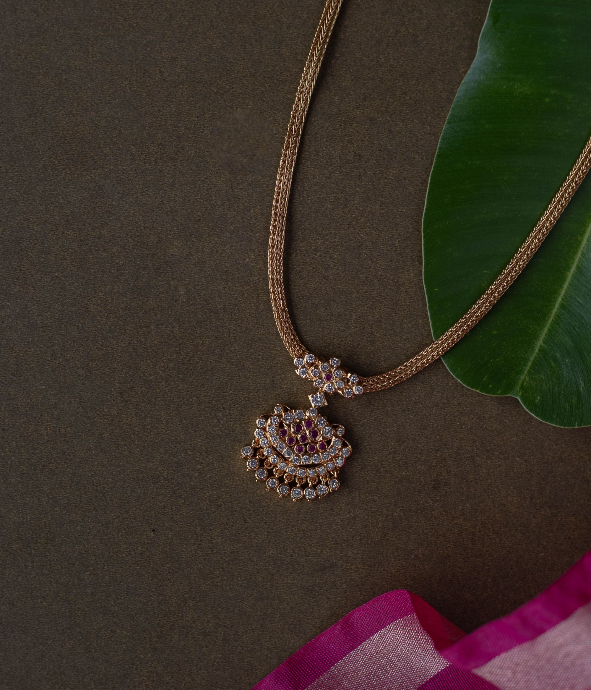 Exquisite handcrafted Necklace adorned with vibrant Swarovski , intricate work, and detailing for a royal elegance.