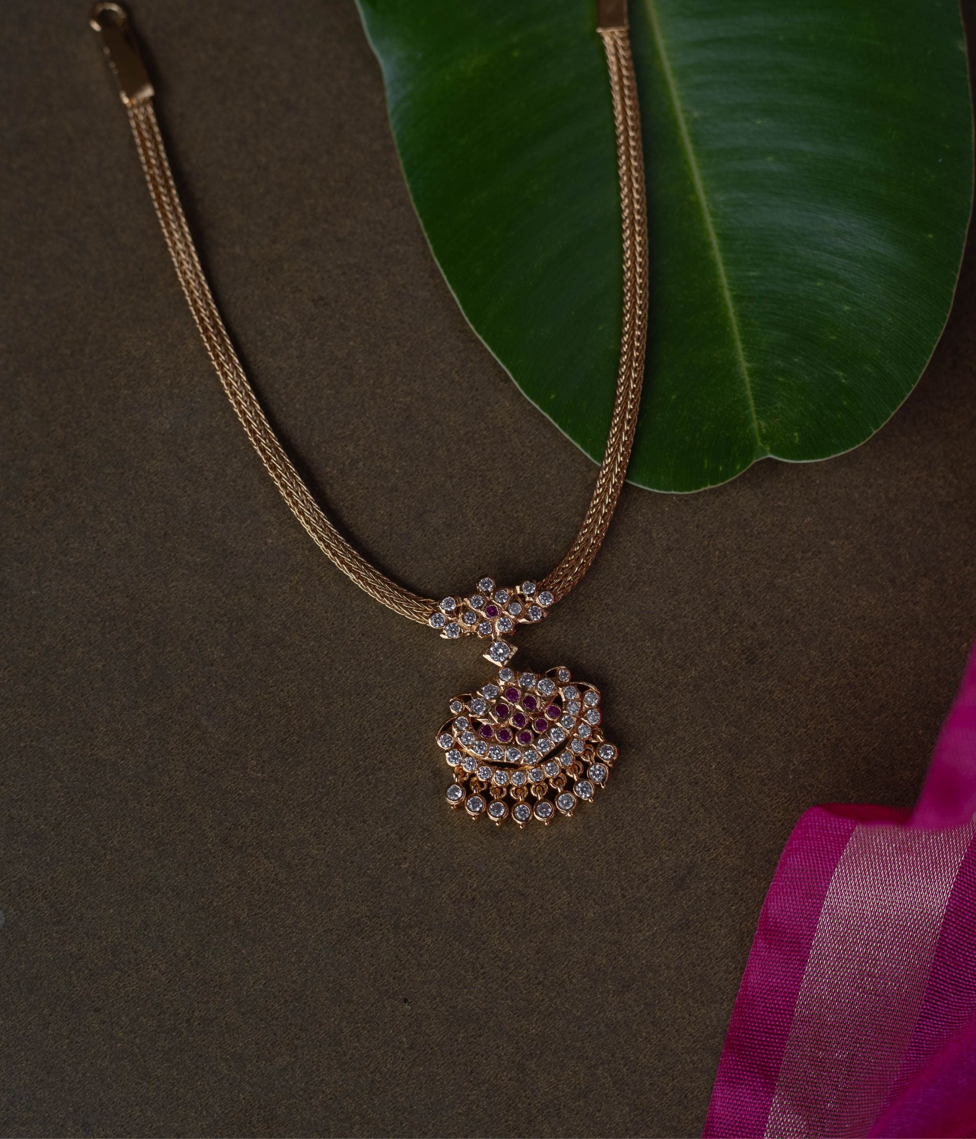 Exquisite handcrafted Necklace adorned with vibrant Swarovski , intricate work, and detailing for a royal elegance.