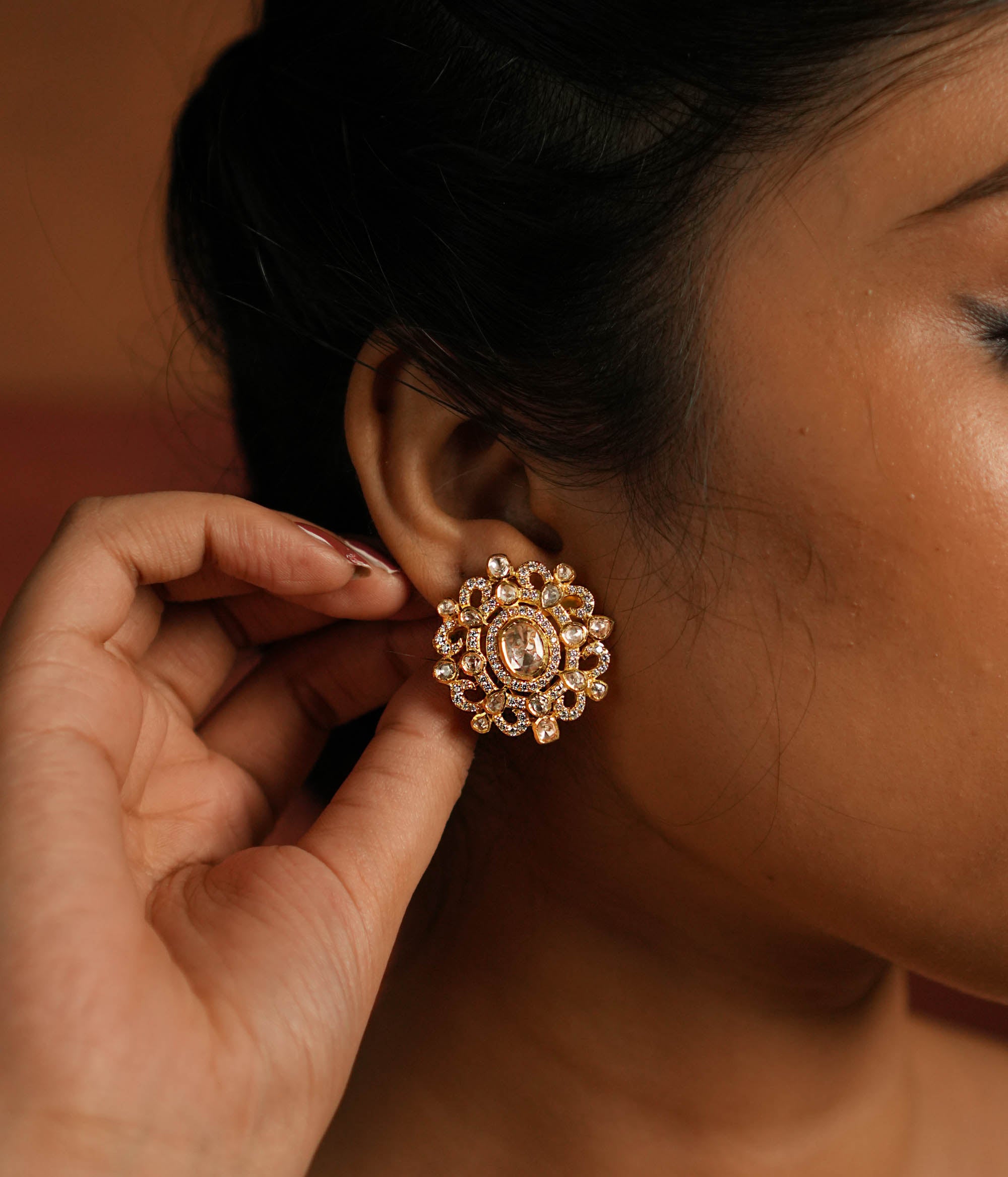 Lillian Polki studs crafted in 92.5 sterling silver