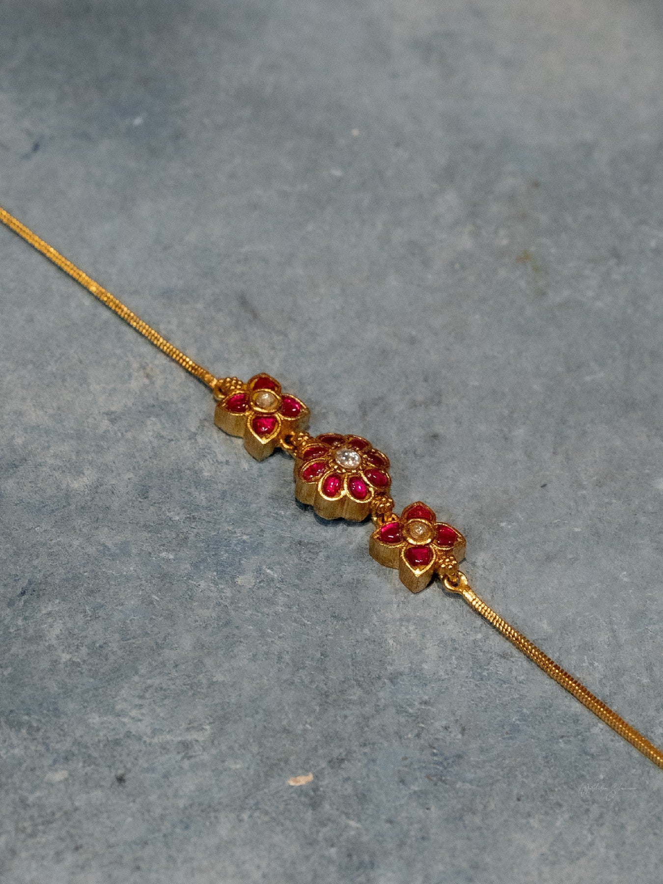 Unique handcrafted Autumn Bracelet showcasing antique gold finish in Chennai