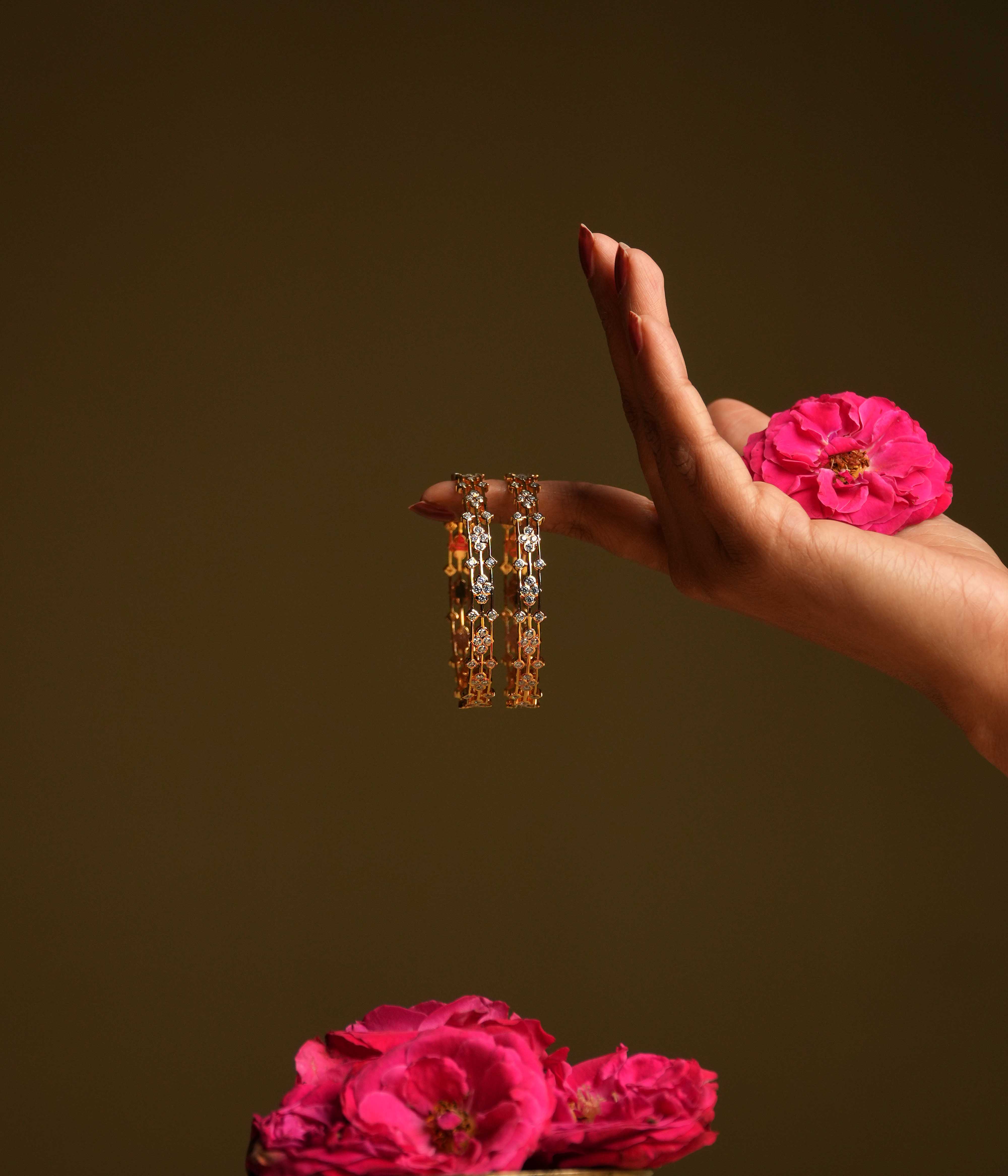 Elegant silver bangles with white cut stone accents
