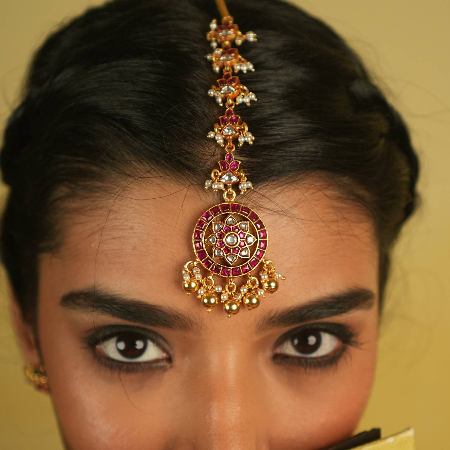 Madhurika Kundan Silver Tikka by DivasMantra Chennai