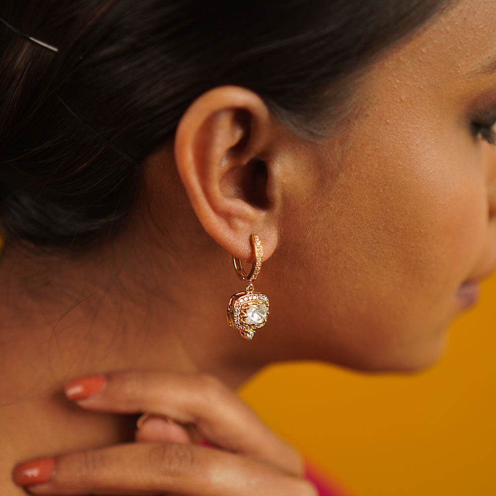 Magnolia Victorian Silver Stud Earrings by DivasMantra Chennai