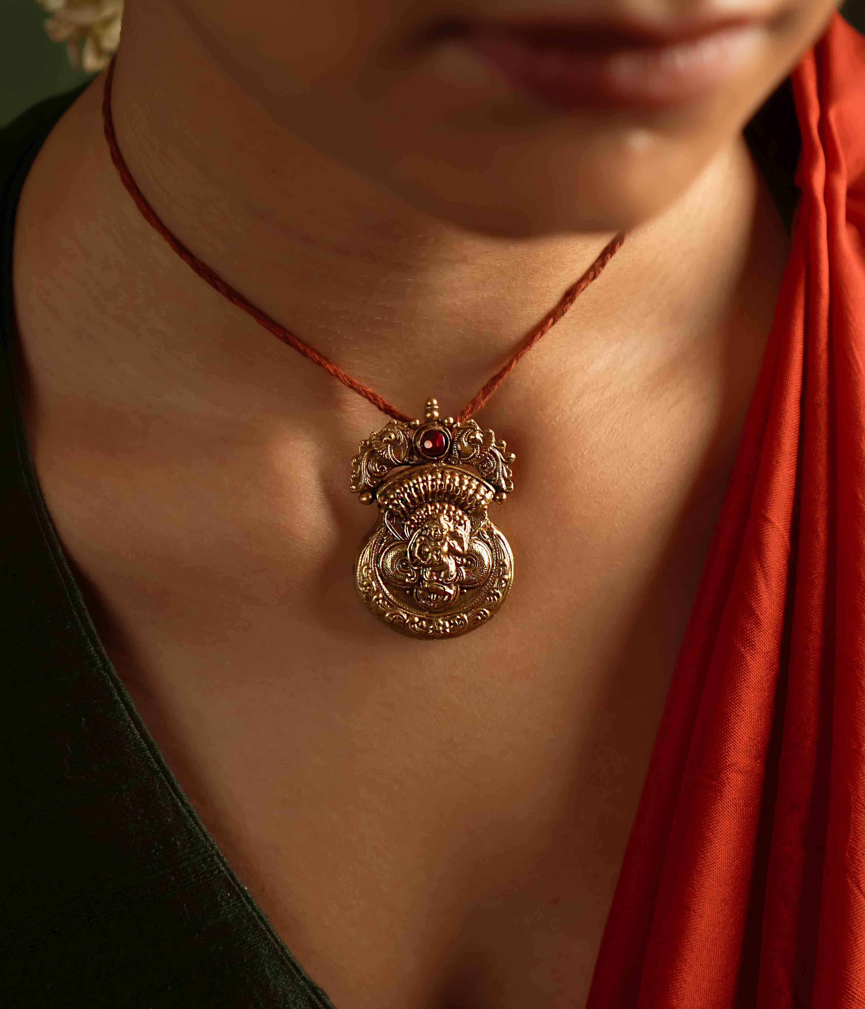 Elegant Malati Silver Pendant for Festive and Bridal Wear
