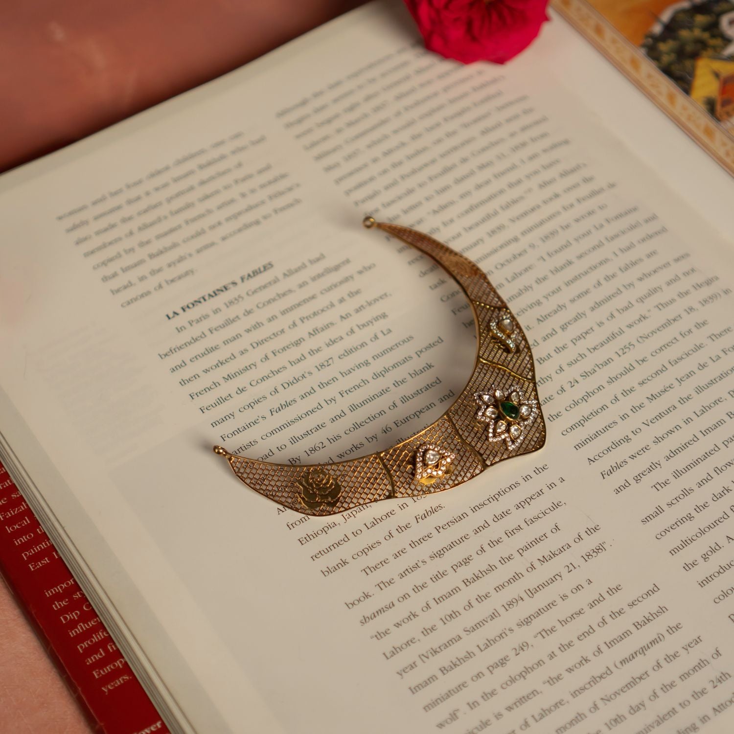 Malia Choker Necklace in 92.5 Silver with Antique Gold Plating