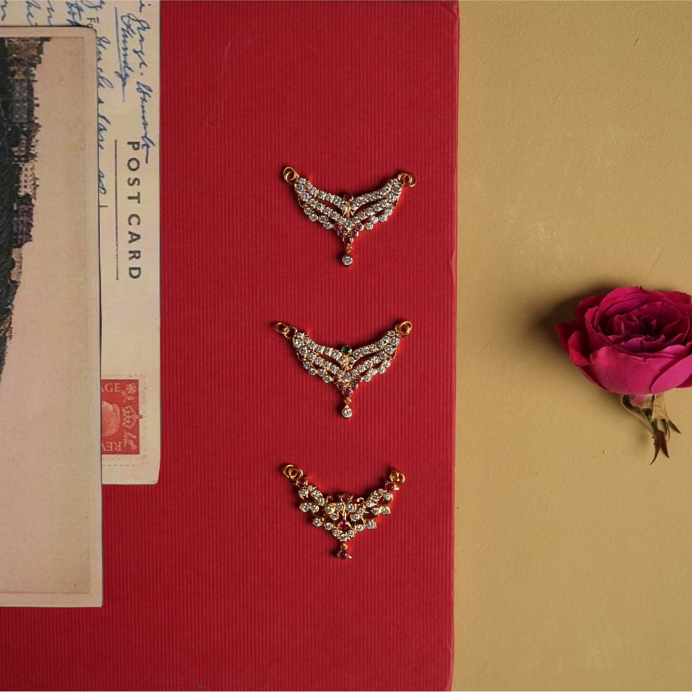 Traditional Mangalsutra Pendants adorned with moissanite, blending vintage artistry and timeless love.