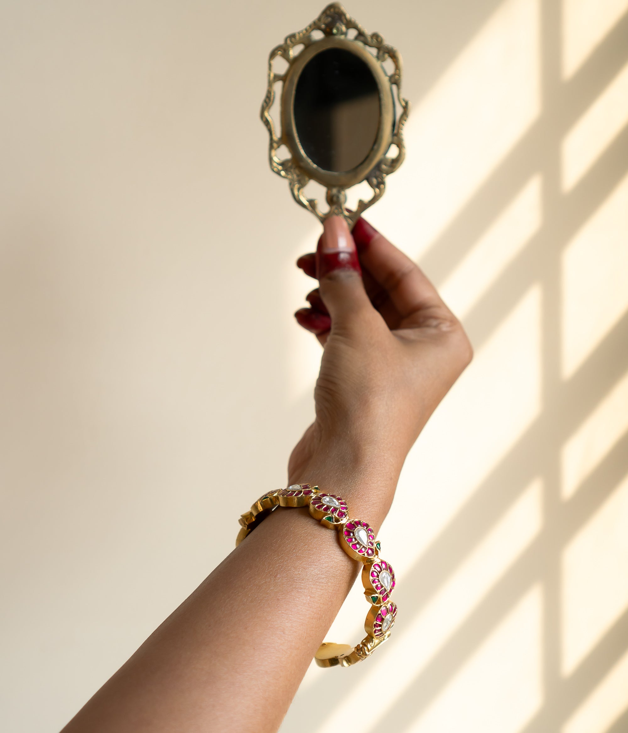 Mayil Patt Paisley Inspired Kundan Kada