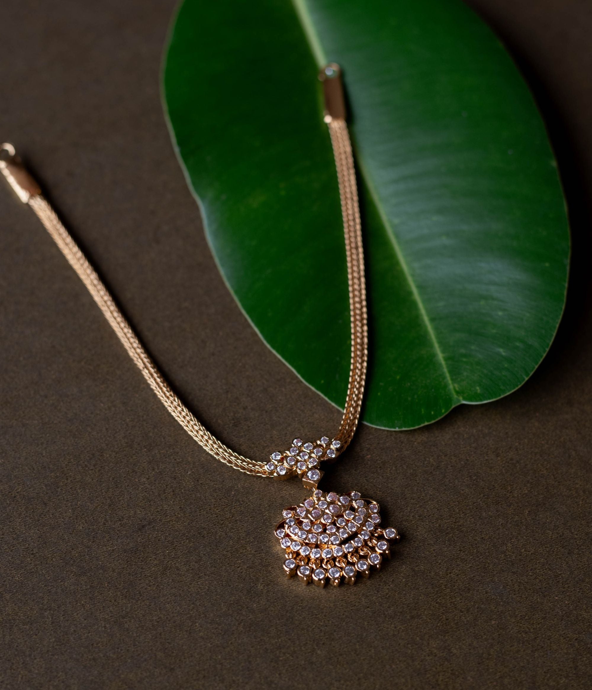 Exquisite handcrafted Necklace adorned with vibrant Swarovski , intricate work, and detailing for a royal elegance.