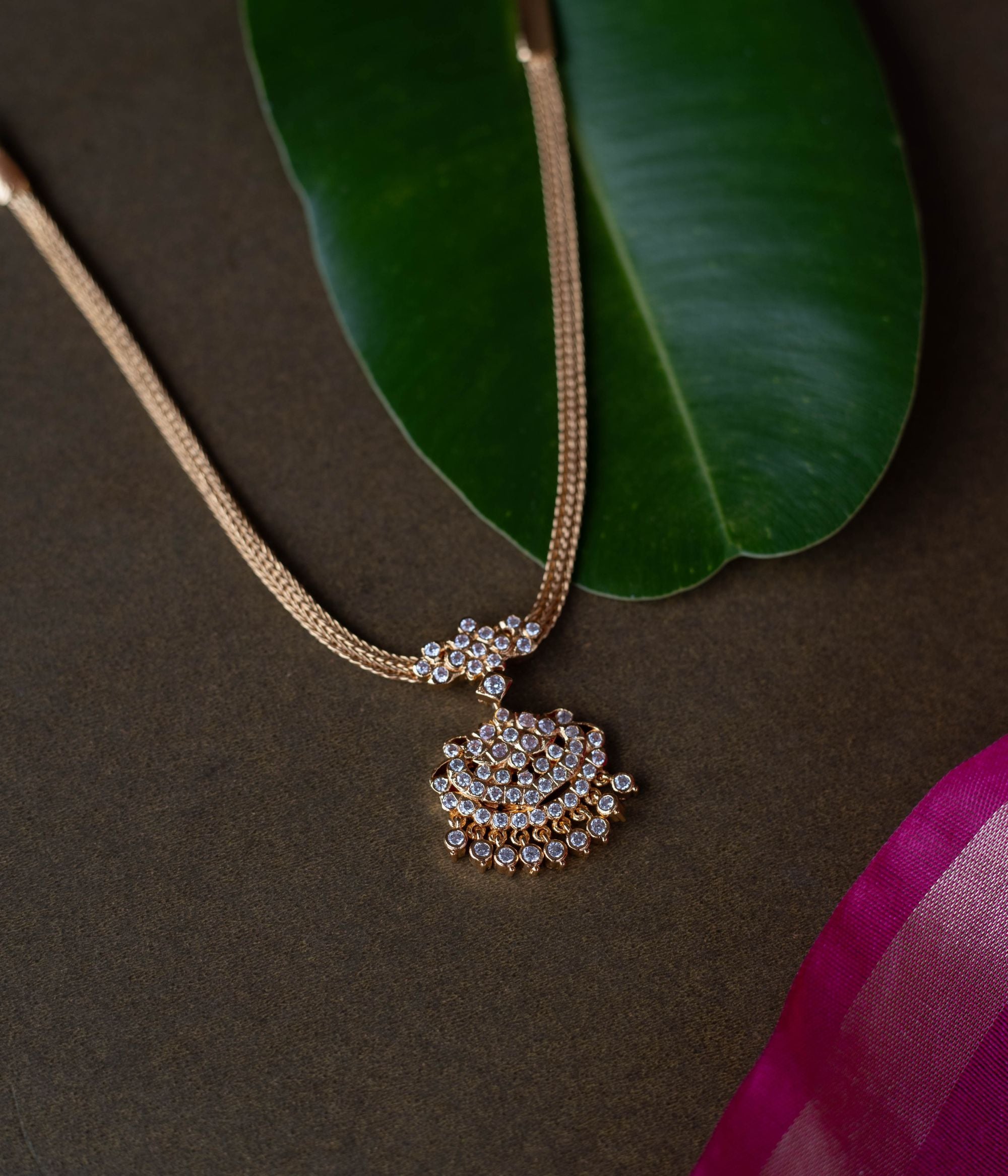 Exquisite handcrafted Necklace adorned with vibrant Swarovski , intricate work, and detailing for a royal elegance.