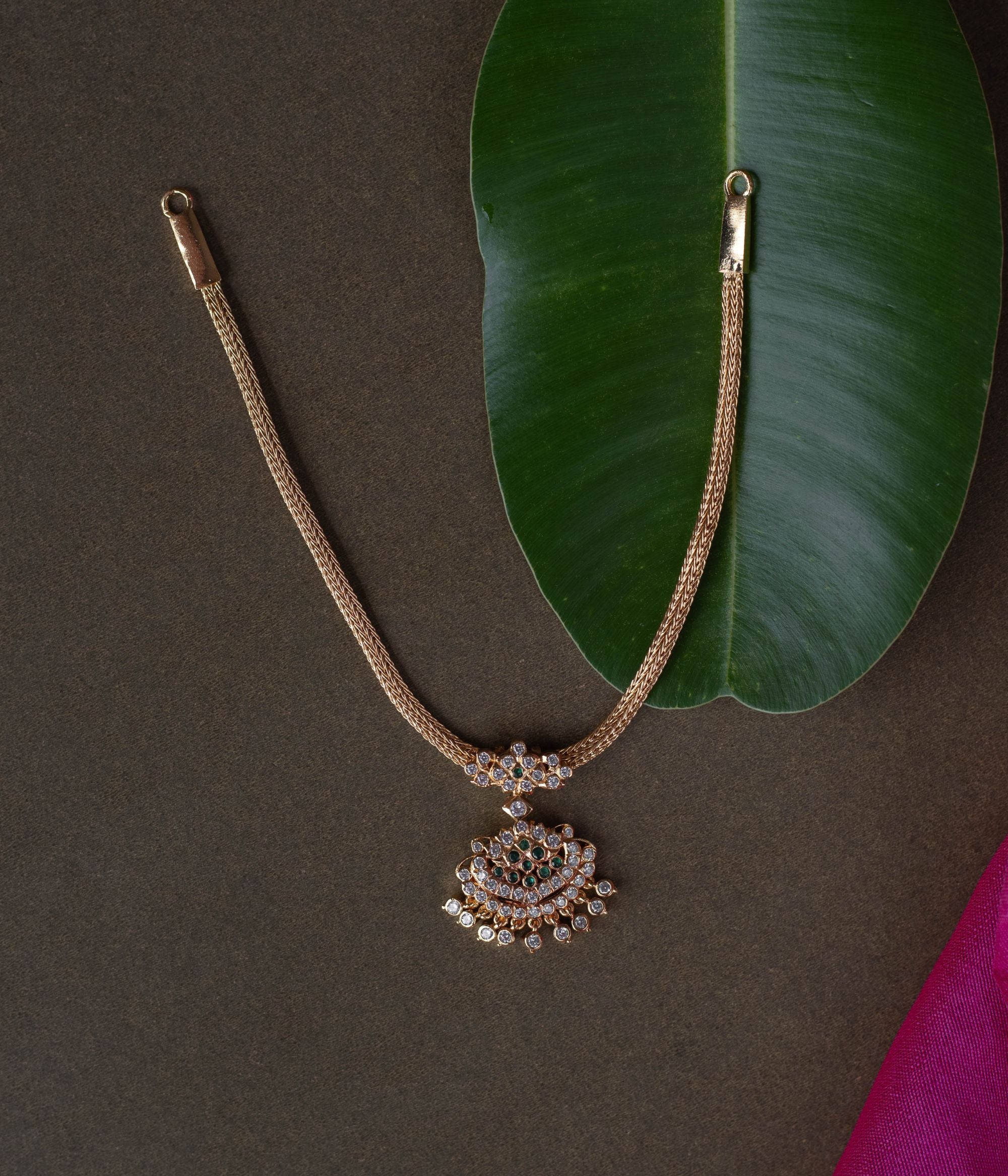 Exquisite handcrafted Necklace adorned with vibrant Swarovski , intricate work, and detailing for a royal elegance.