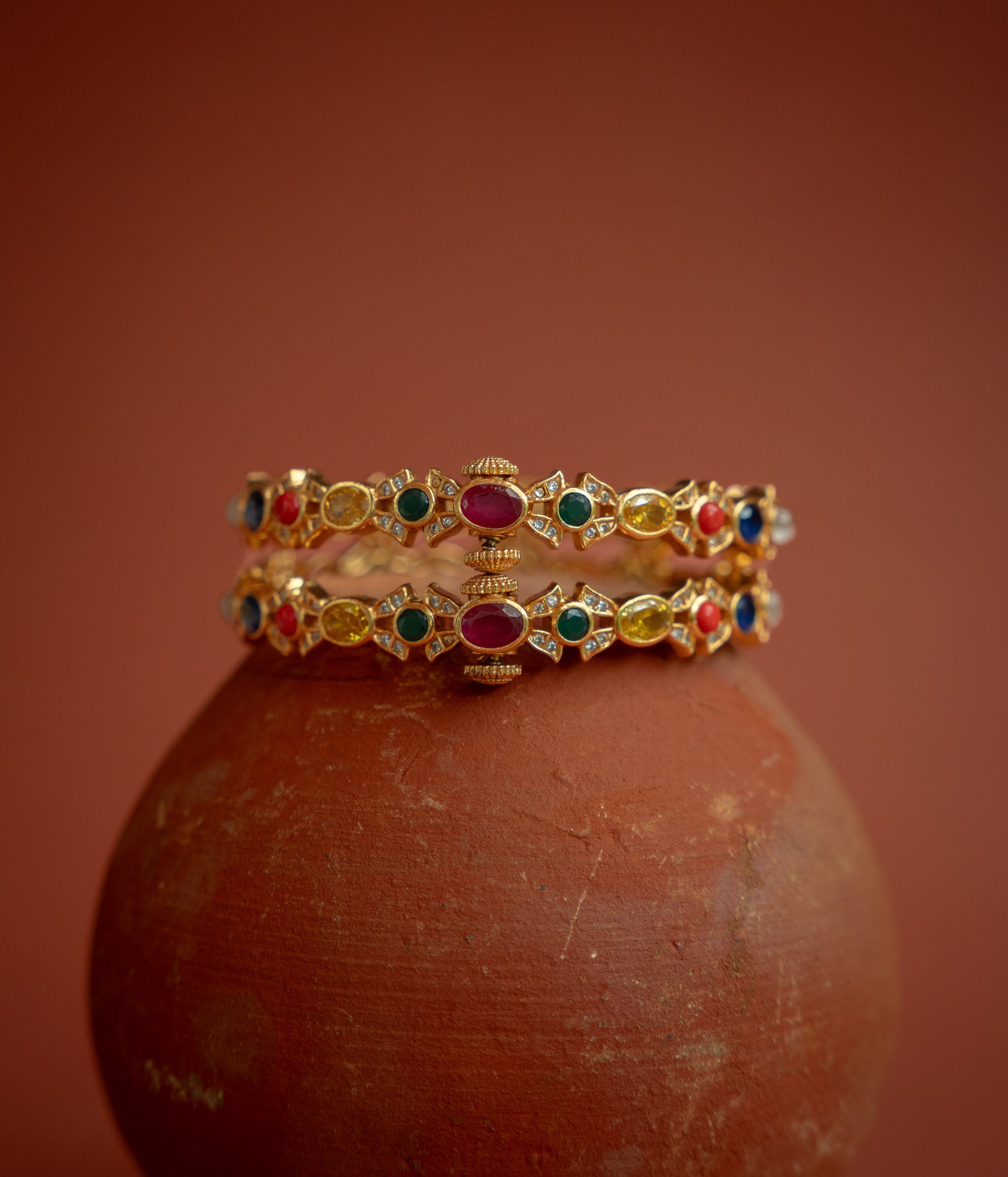 Navaratna rainbow bangle