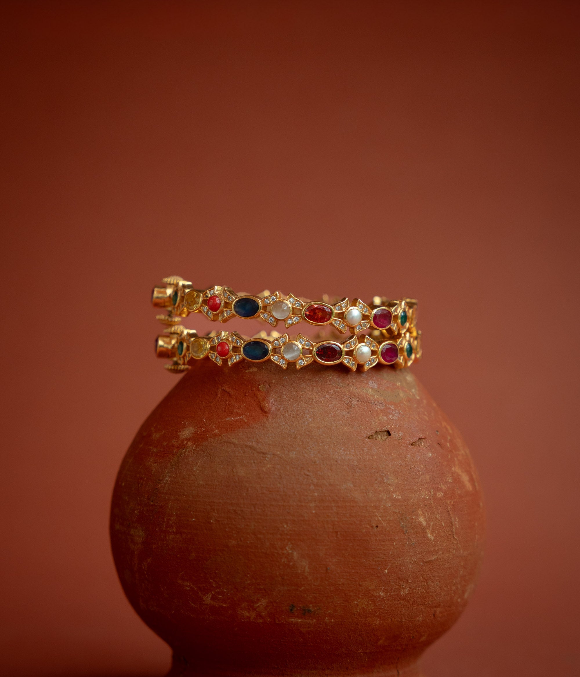 Navaratna rainbow bangle