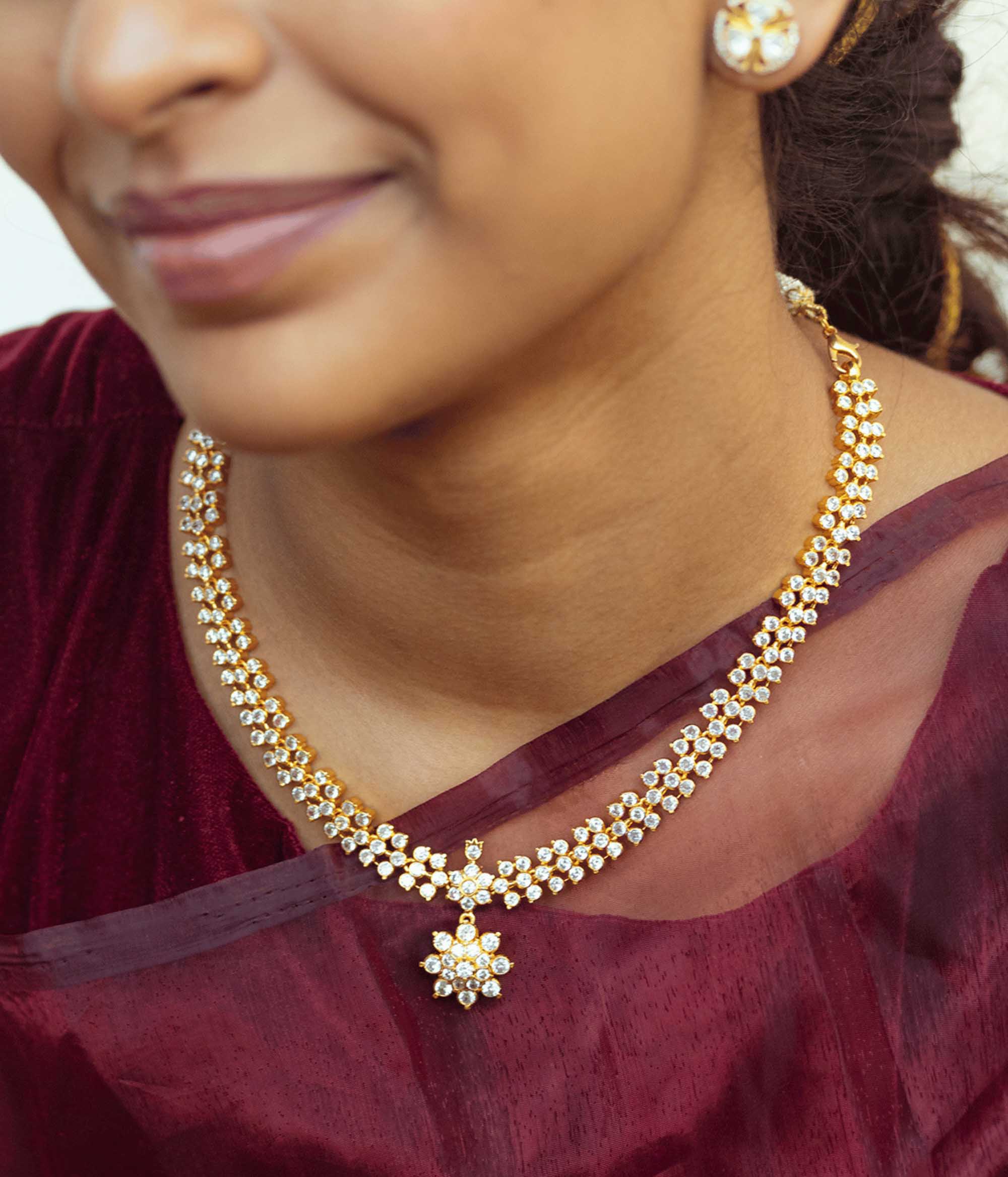Close-up of Nitya Chinash Stone Necklace – DivasMantra