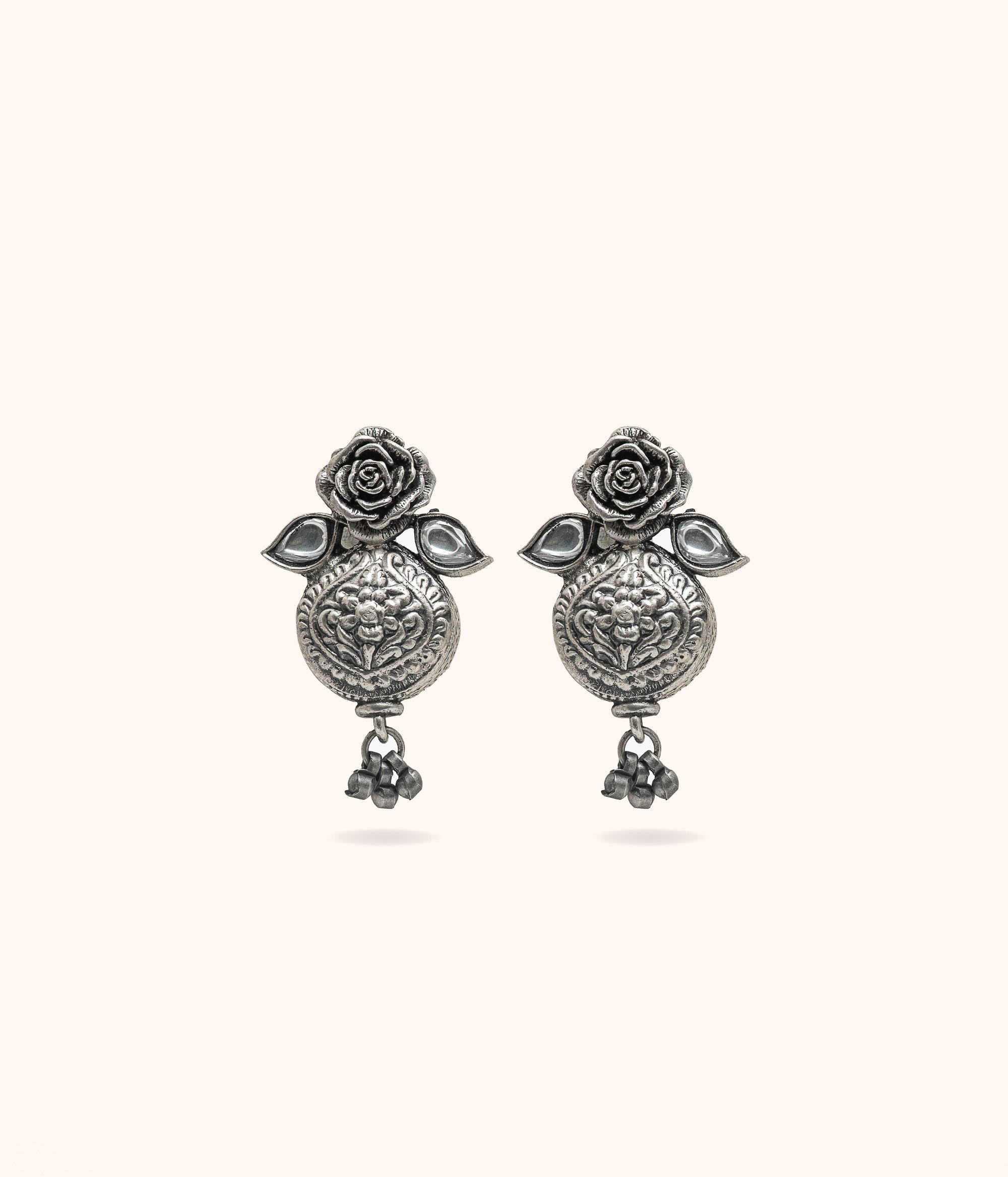 Oepaa Oxidised Floral Hangings