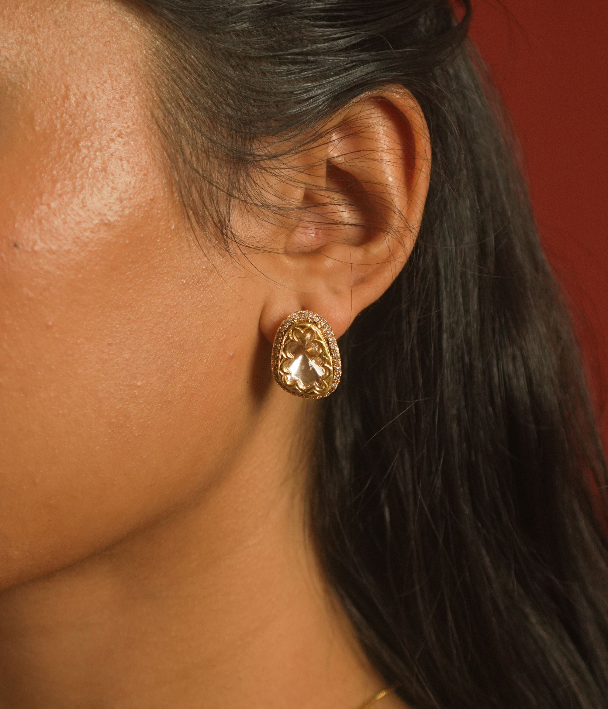 92.5 silver Isla Polki studs for daily wear