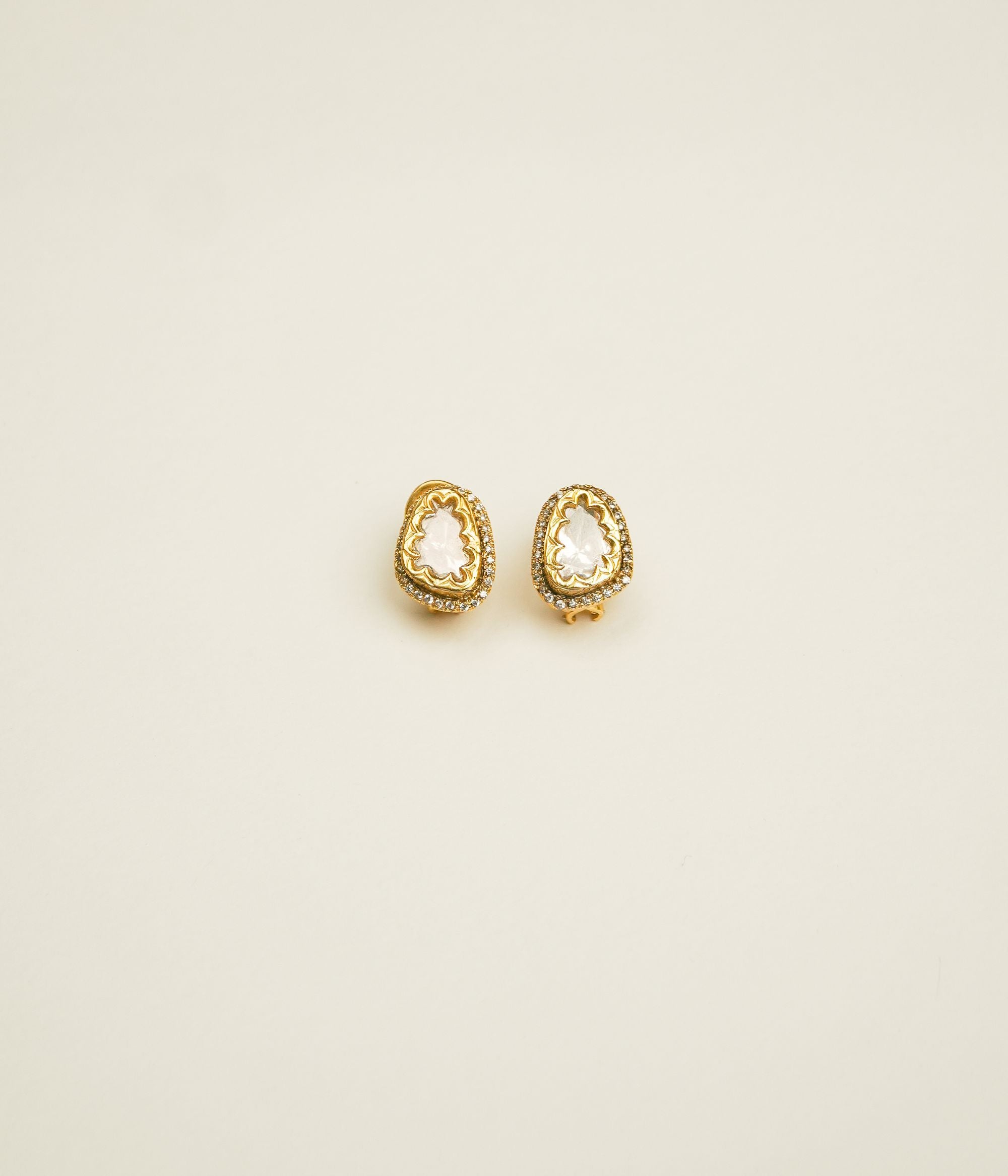 elegant polki earrings gold plated 92.5 silver
