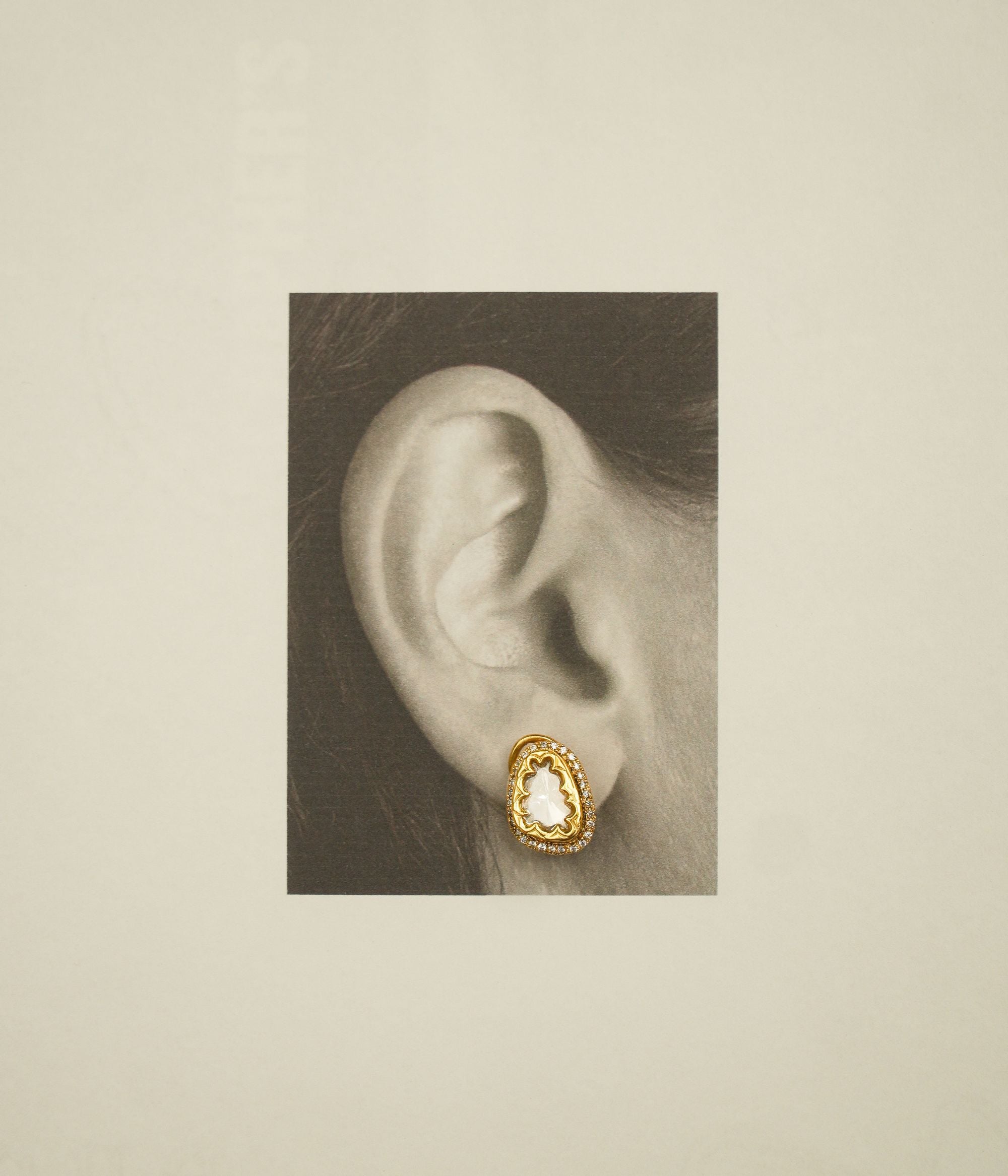 gold plated silver polki earrings oval design