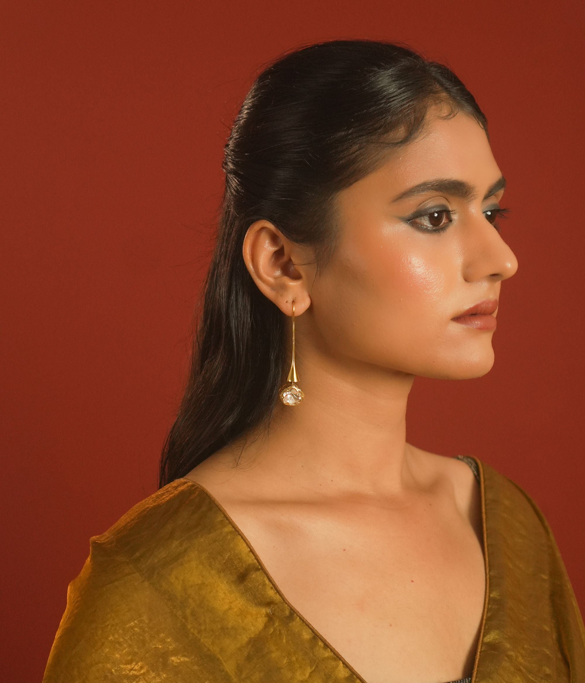 Elegant Silver Eloise Earrings with Moissanite Drop Handmade