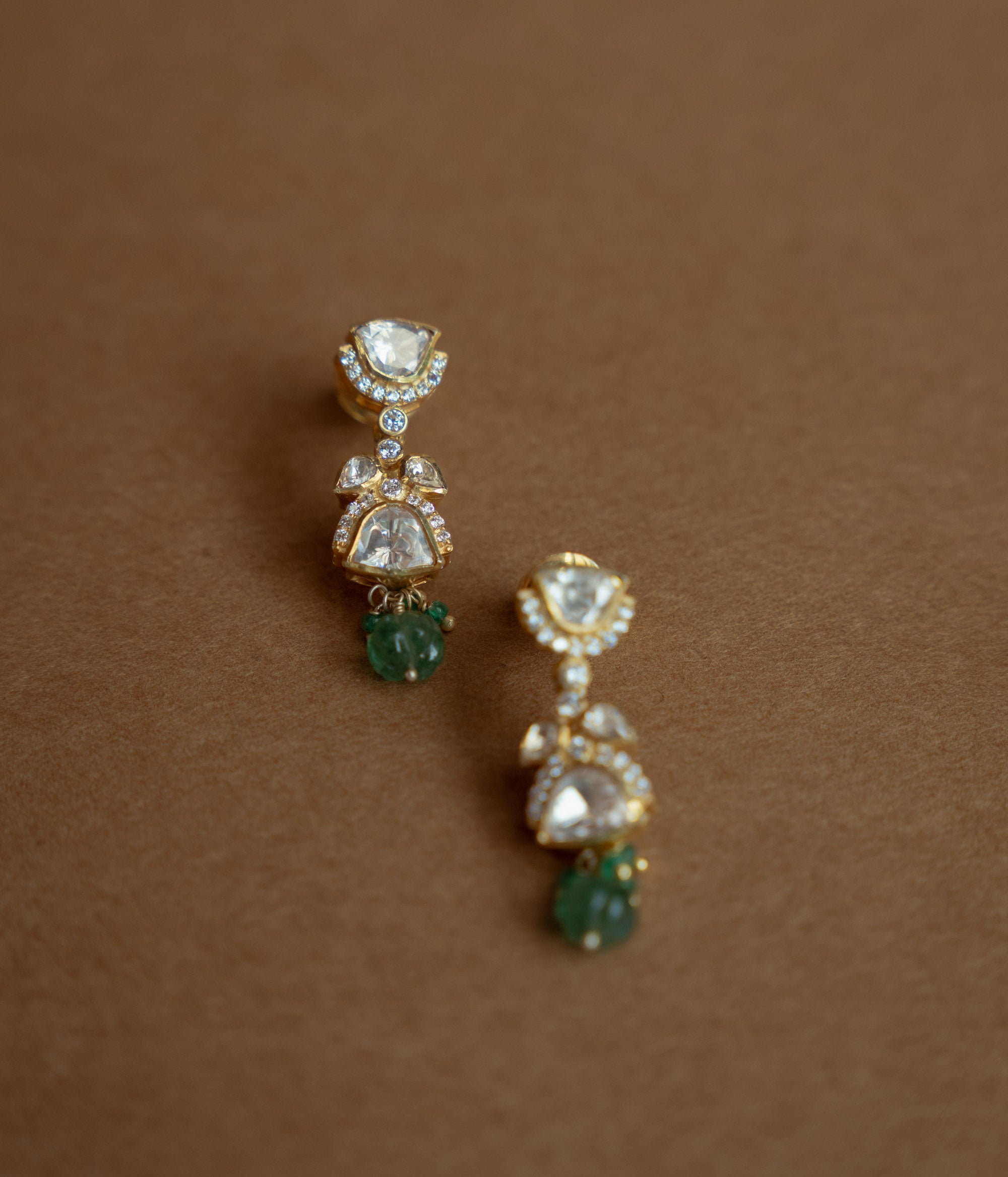 Stunning polki CZ bead earrings