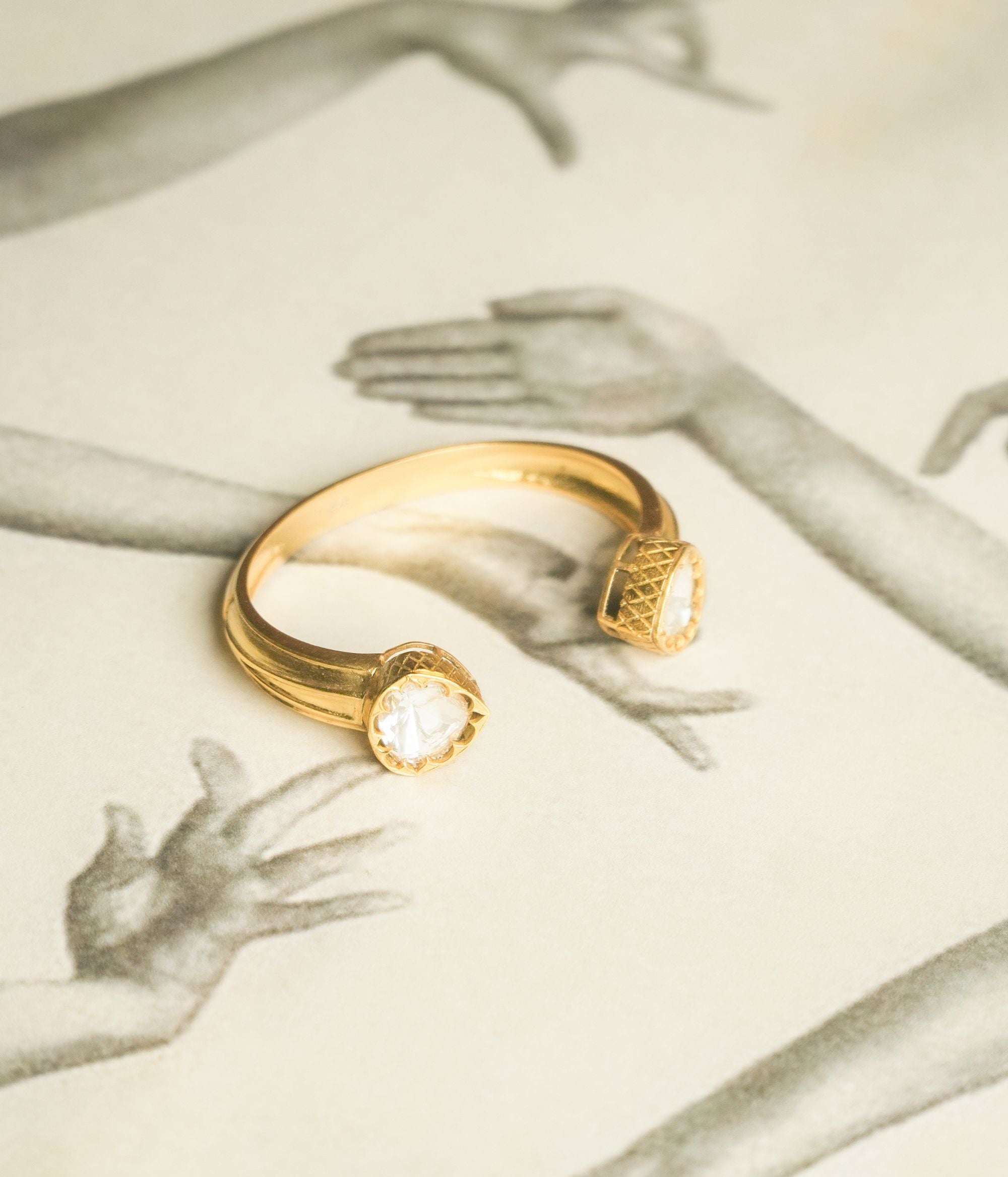 Handmade Silver Bracelet Eloise with Polki Stones for Women in Chennai