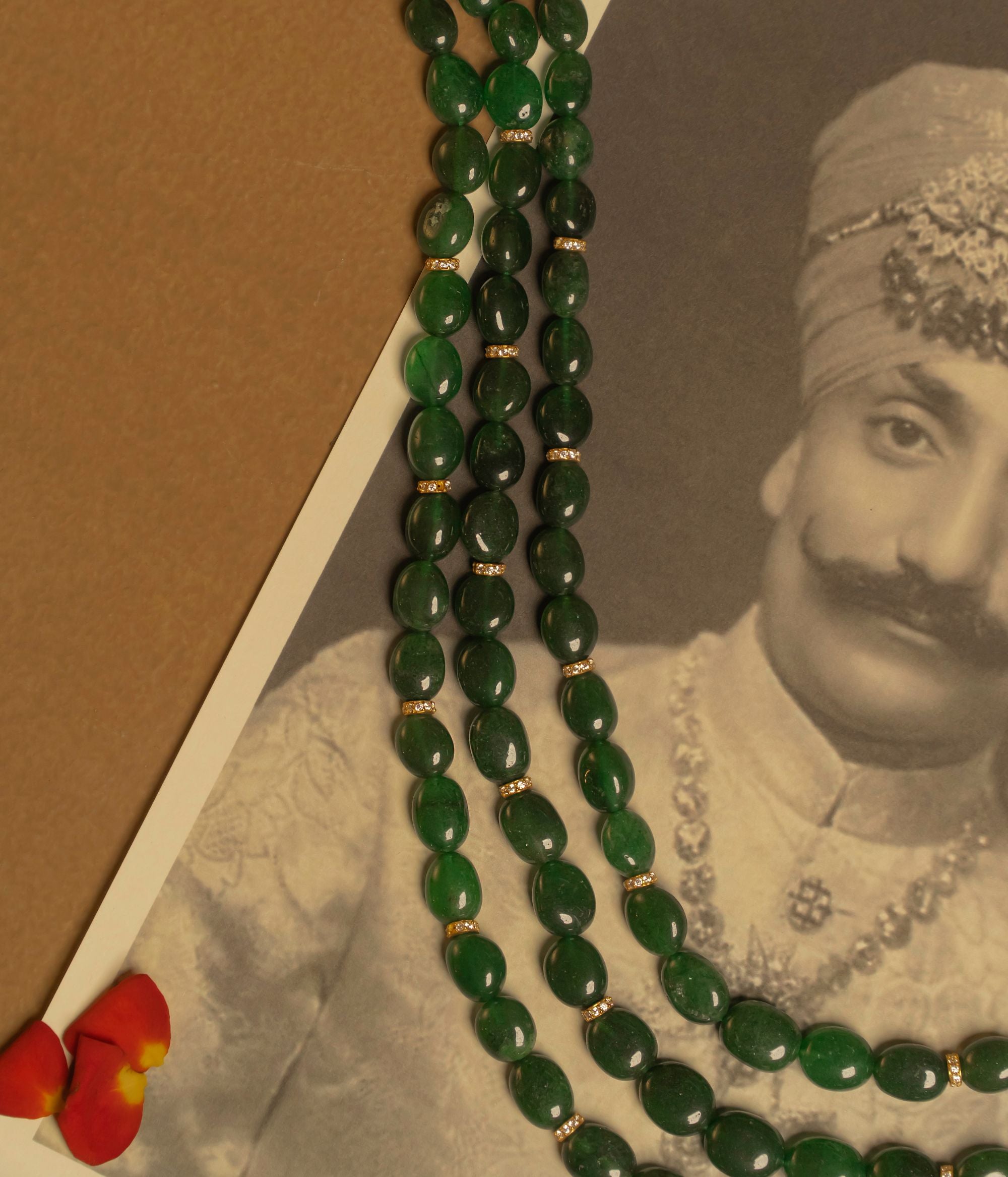 Bridal CZ & Strawberry Quartz Trishna Necklace in 92.5 Silver