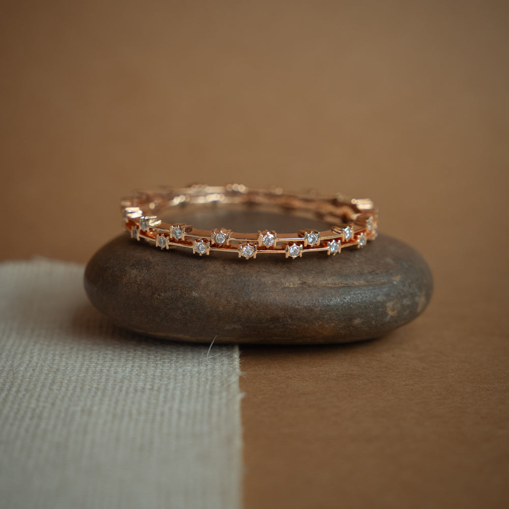 Crystal Dream Twist Bangle in 92.5 Sterling Silver with Swarovski stones