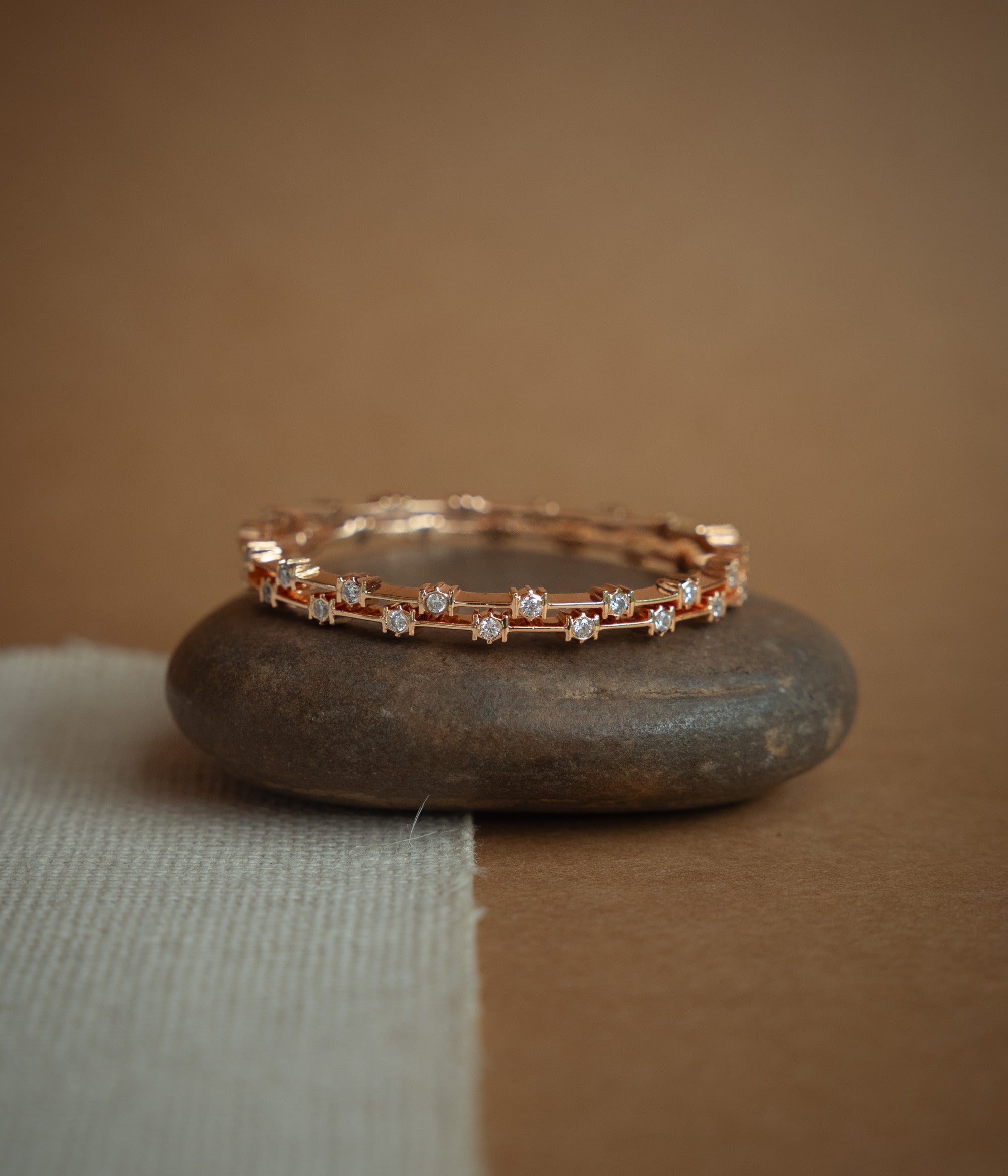 Swarovski stone twist bangle for women in 92.5 Sterling Silver