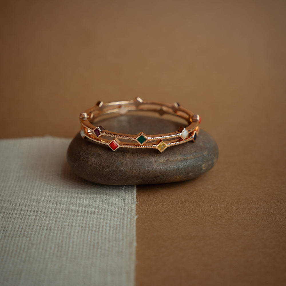 Aura Navaratna bangle in 92.5 sterling silver