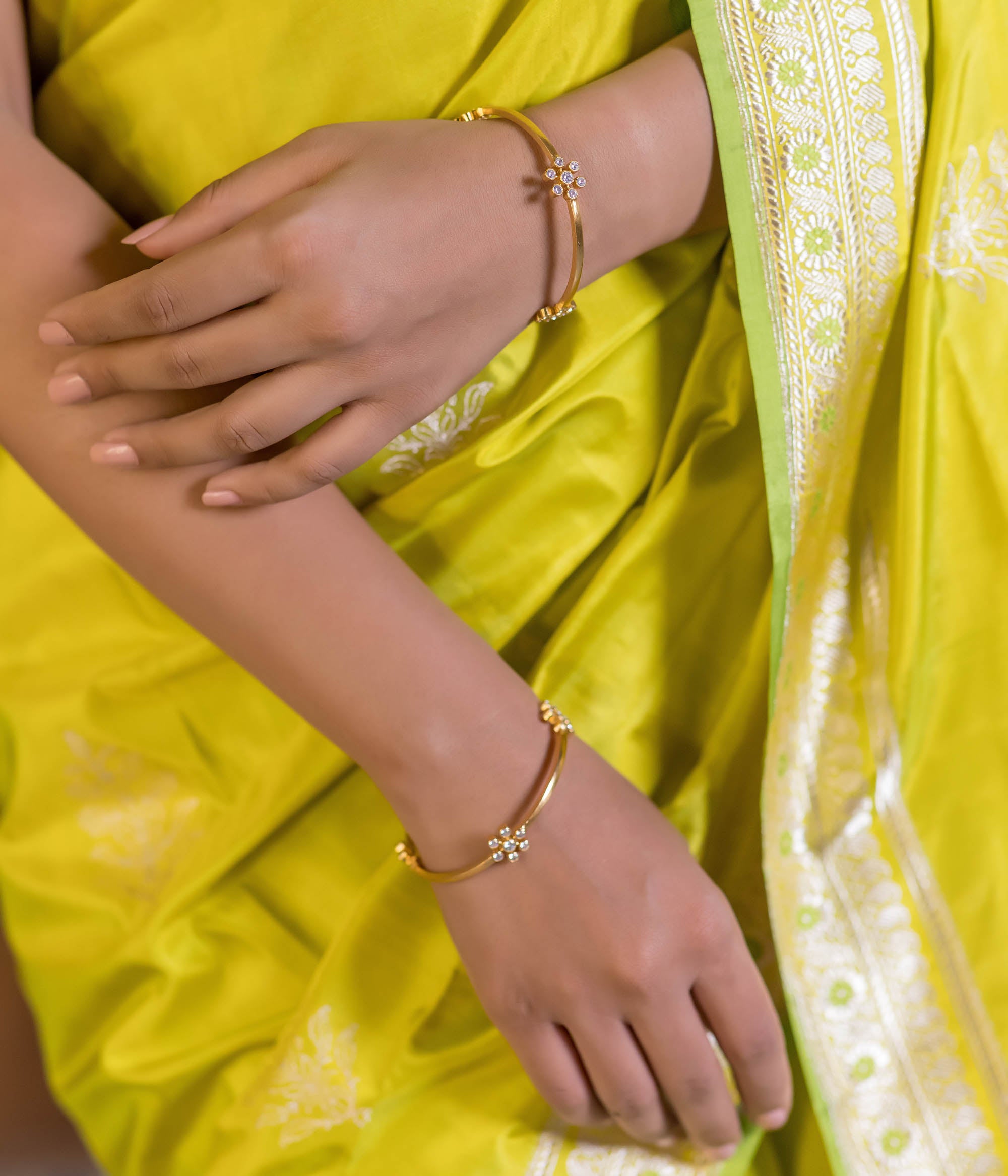 Handmade silver CZ stone bracelet for women,silver bangle for women chennai
,handcrafted bangles for women