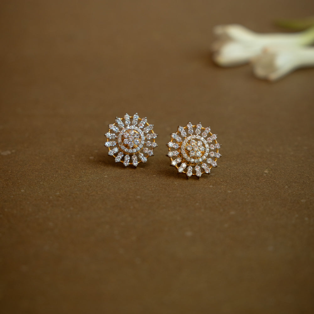 CZ stone echo stud earrings
