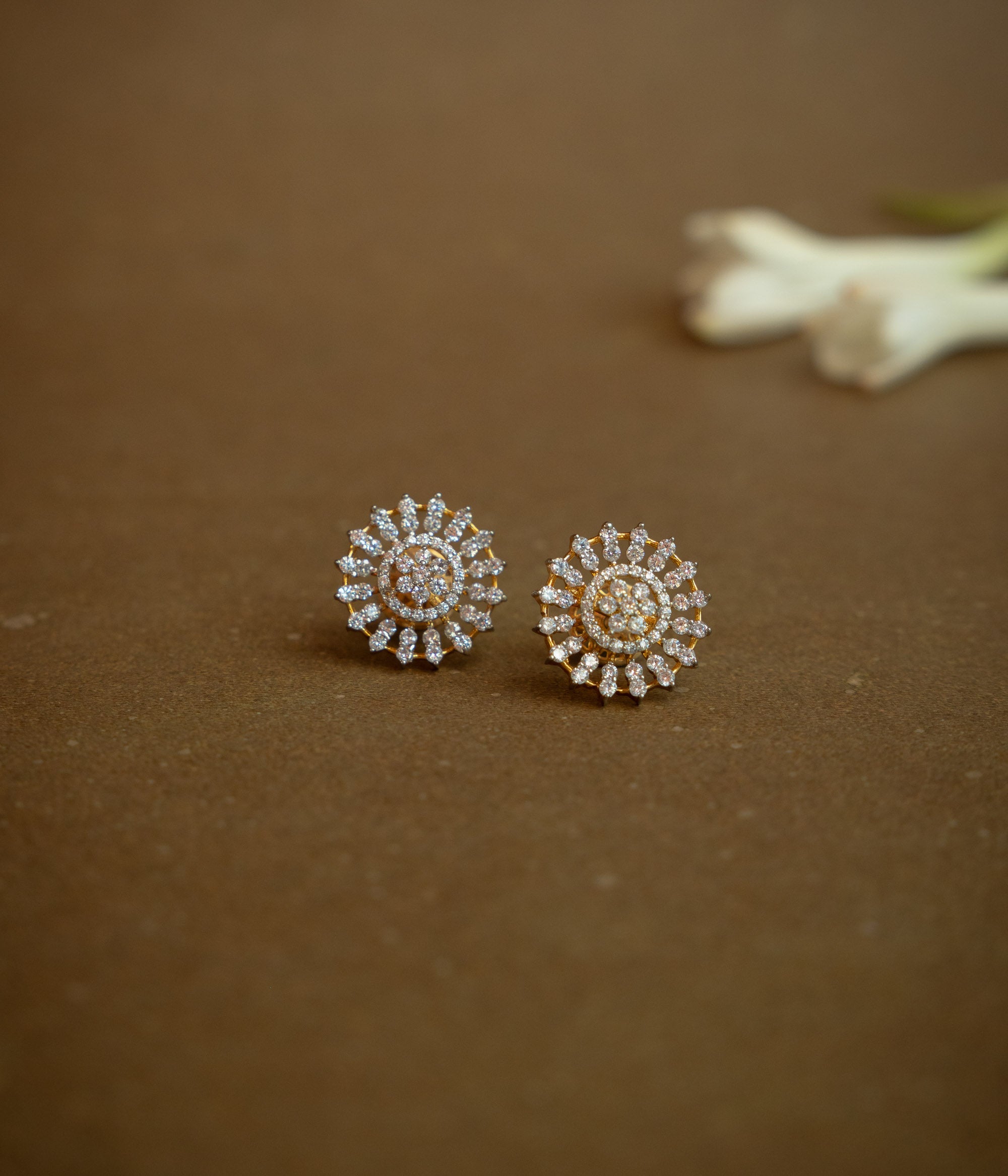 CZ stone echo stud earrings