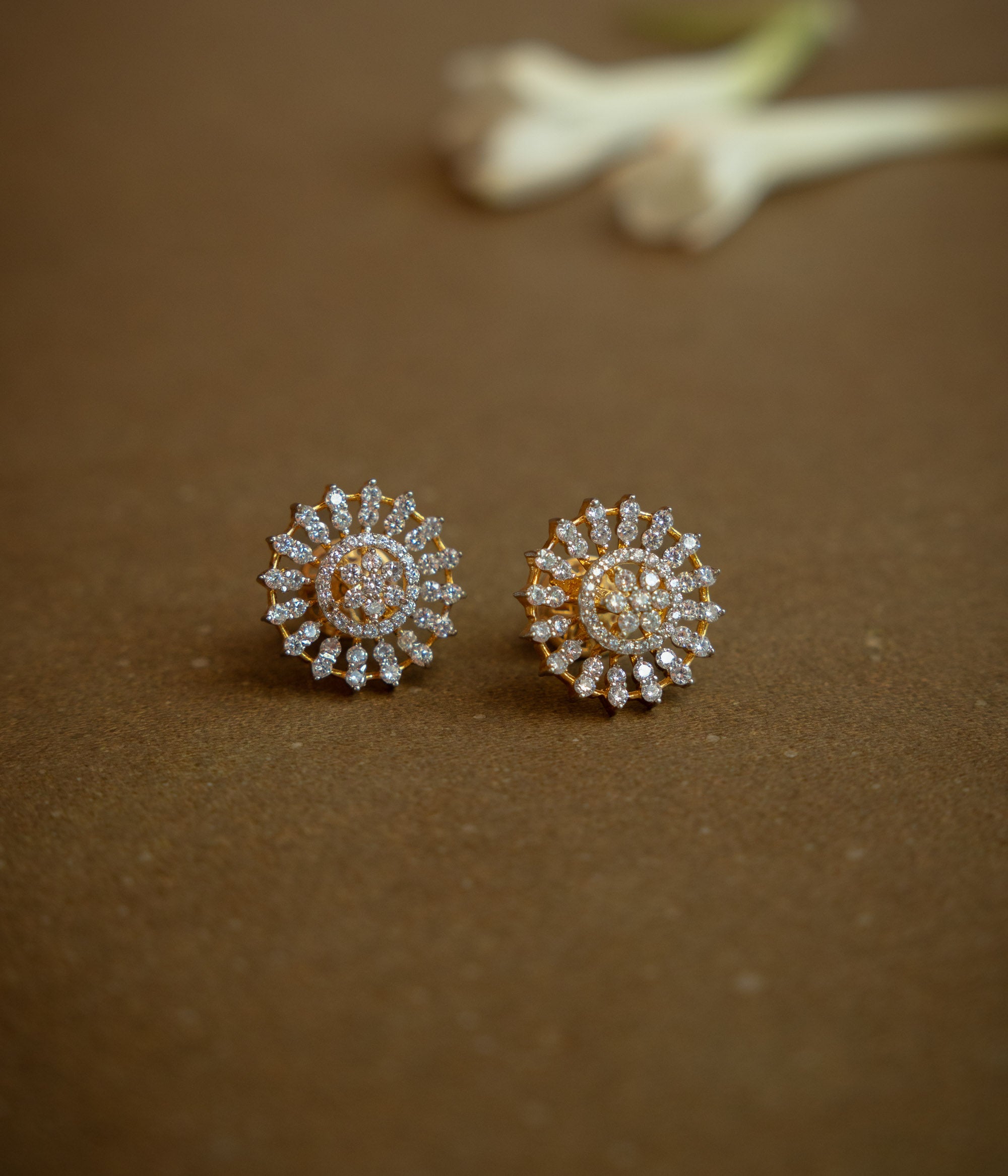 CZ stone echo stud earrings