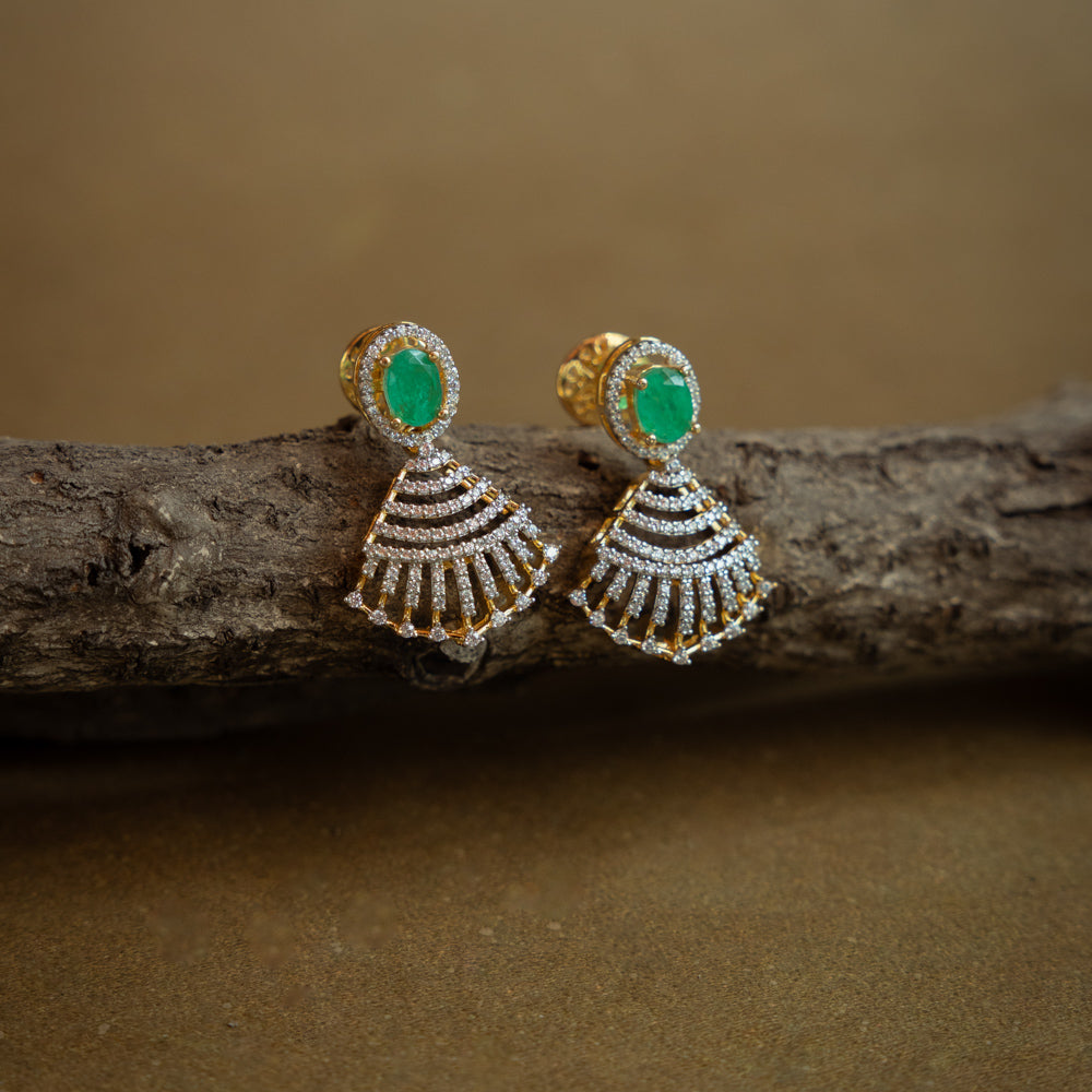 Green CZ sprite song earrings