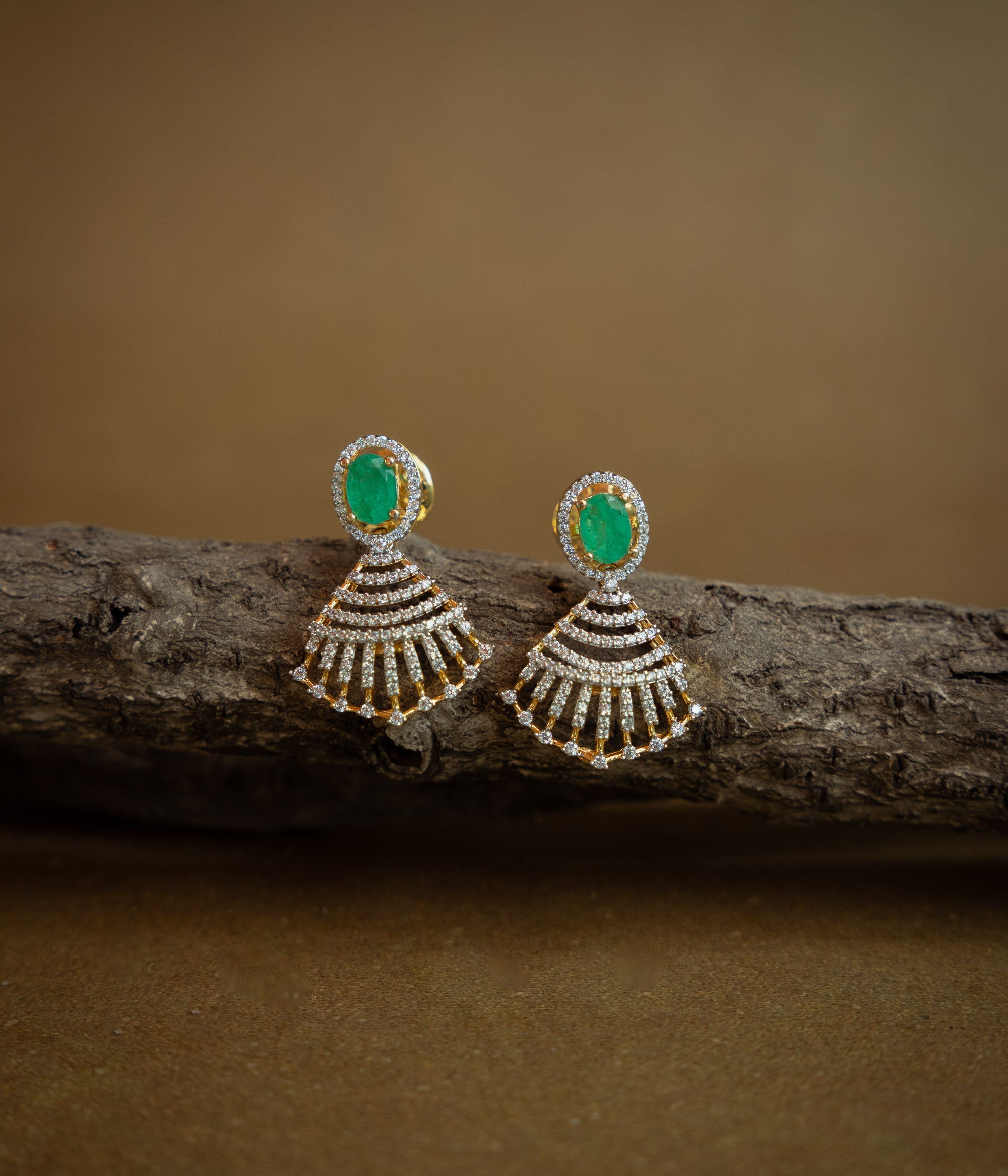 Green CZ sprite song earrings